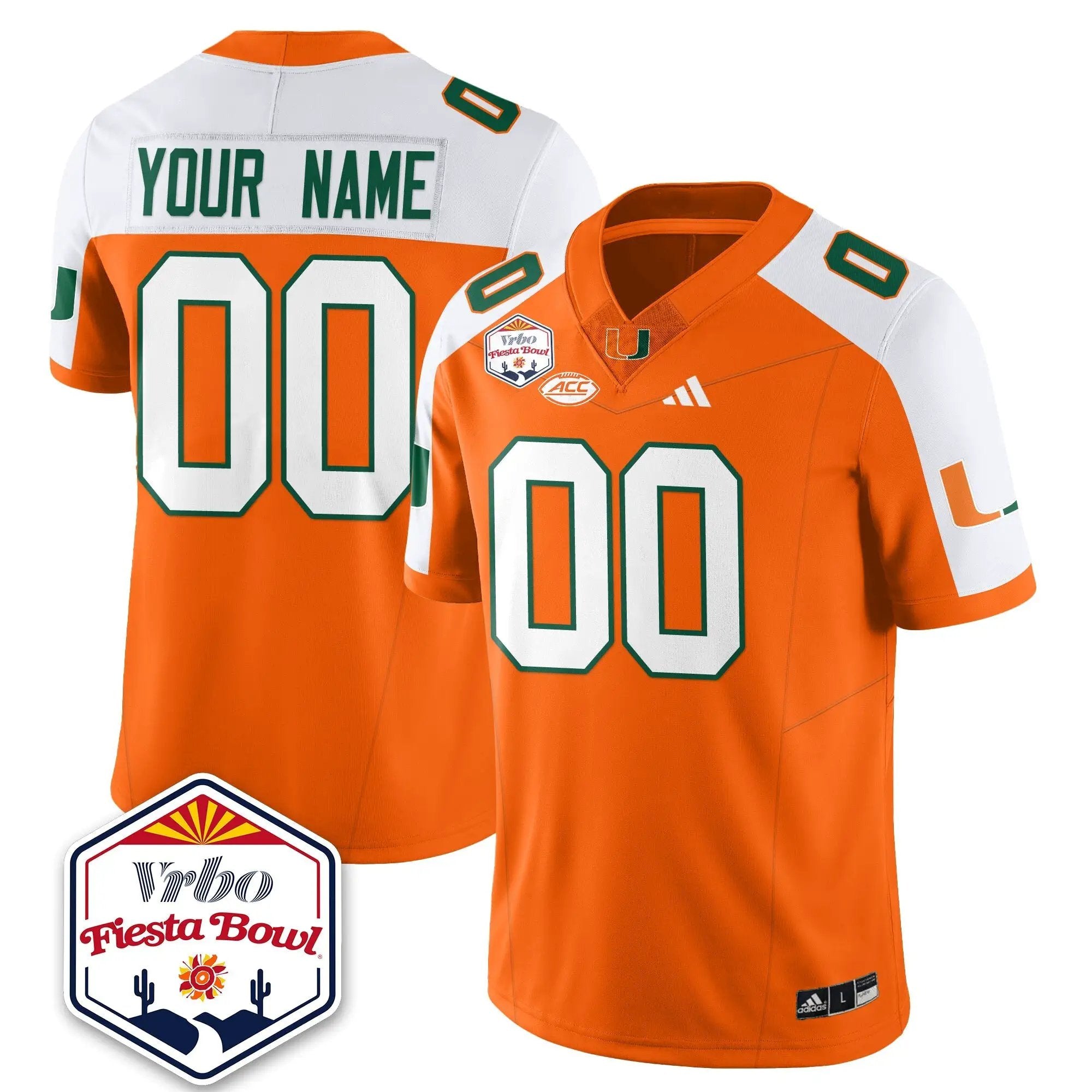 Custom MIA Football Vapor Limited Jersey - Vrbo Fiesta Bowl by Miami Hurricanes