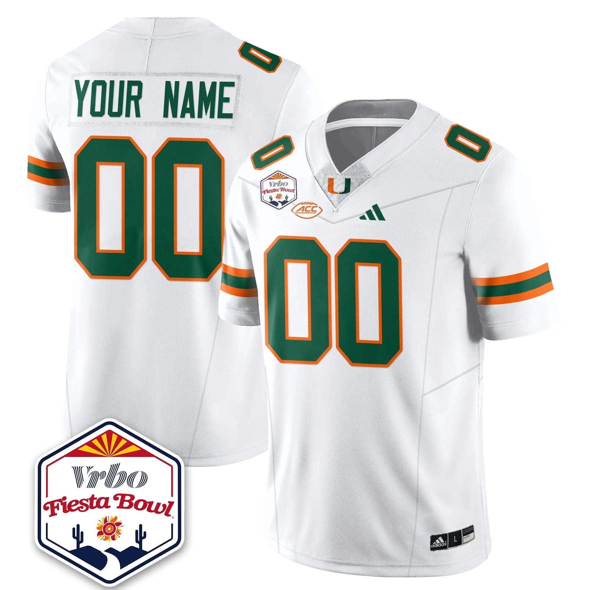Custom MIA Football Vapor Limited Jersey - Vrbo Fiesta Bowl by Miami Hurricanes