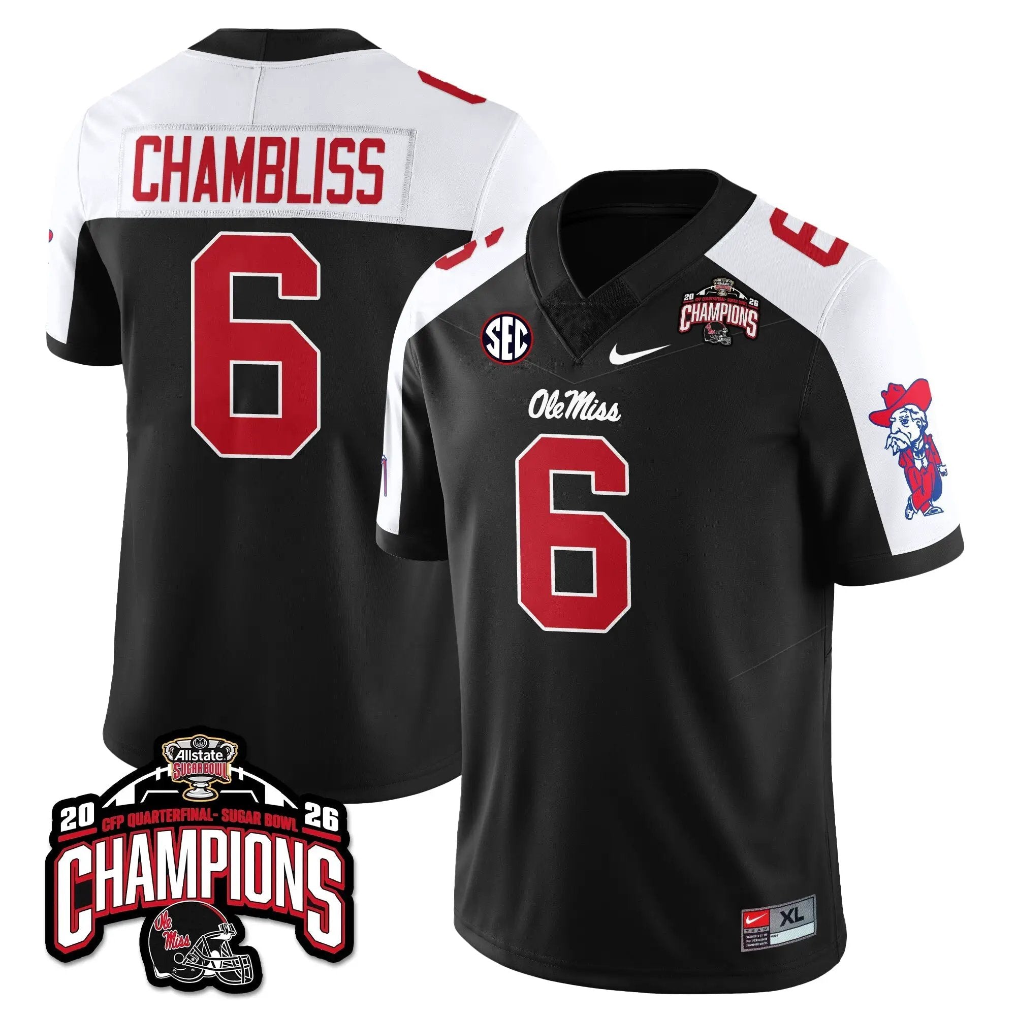 OMB Football Vapor Limited Jersey - Allstate Sugar Bowl Champions by Ole Miss Rebels