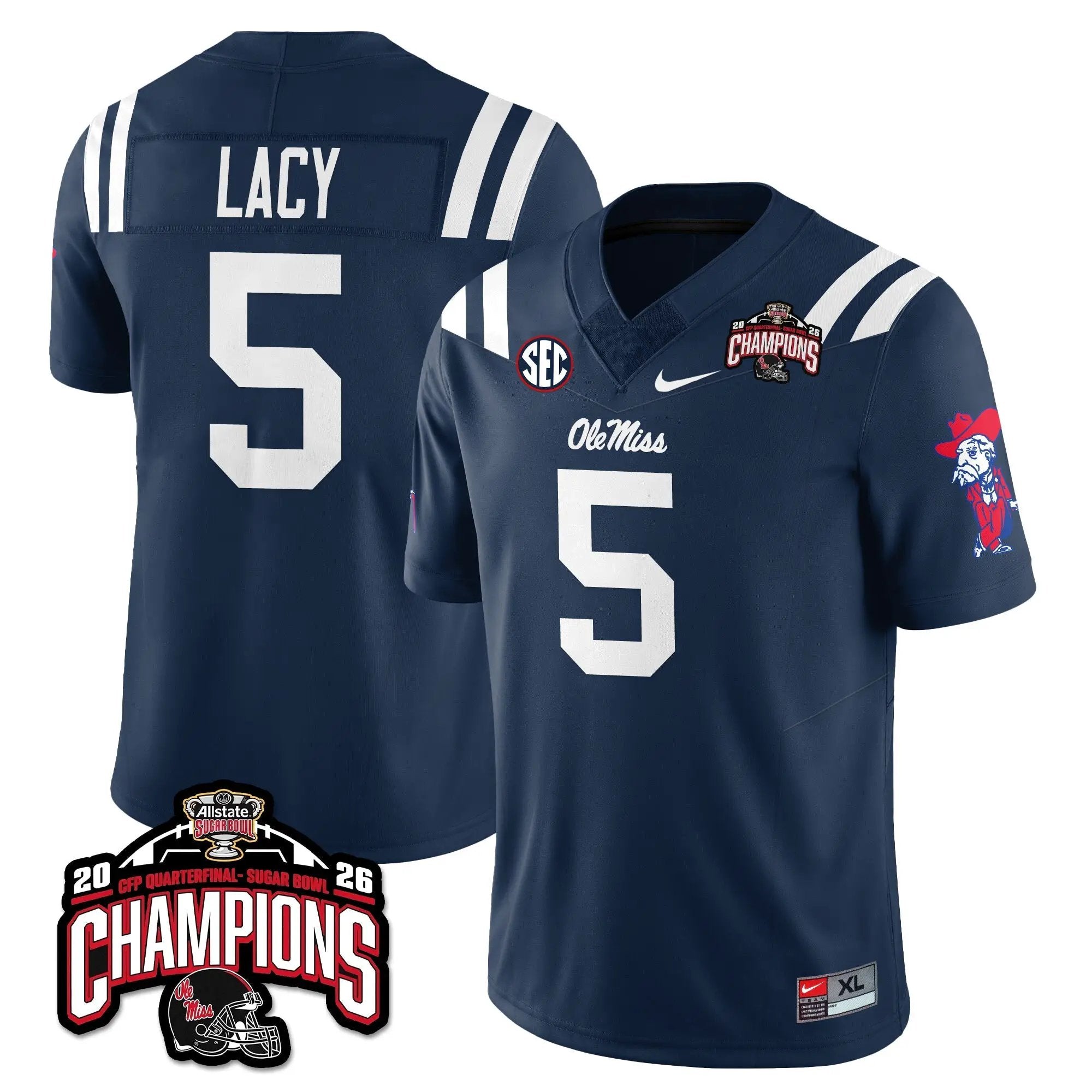 OMB Football Vapor Limited Jersey - Allstate Sugar Bowl Champions by Ole Miss Rebels