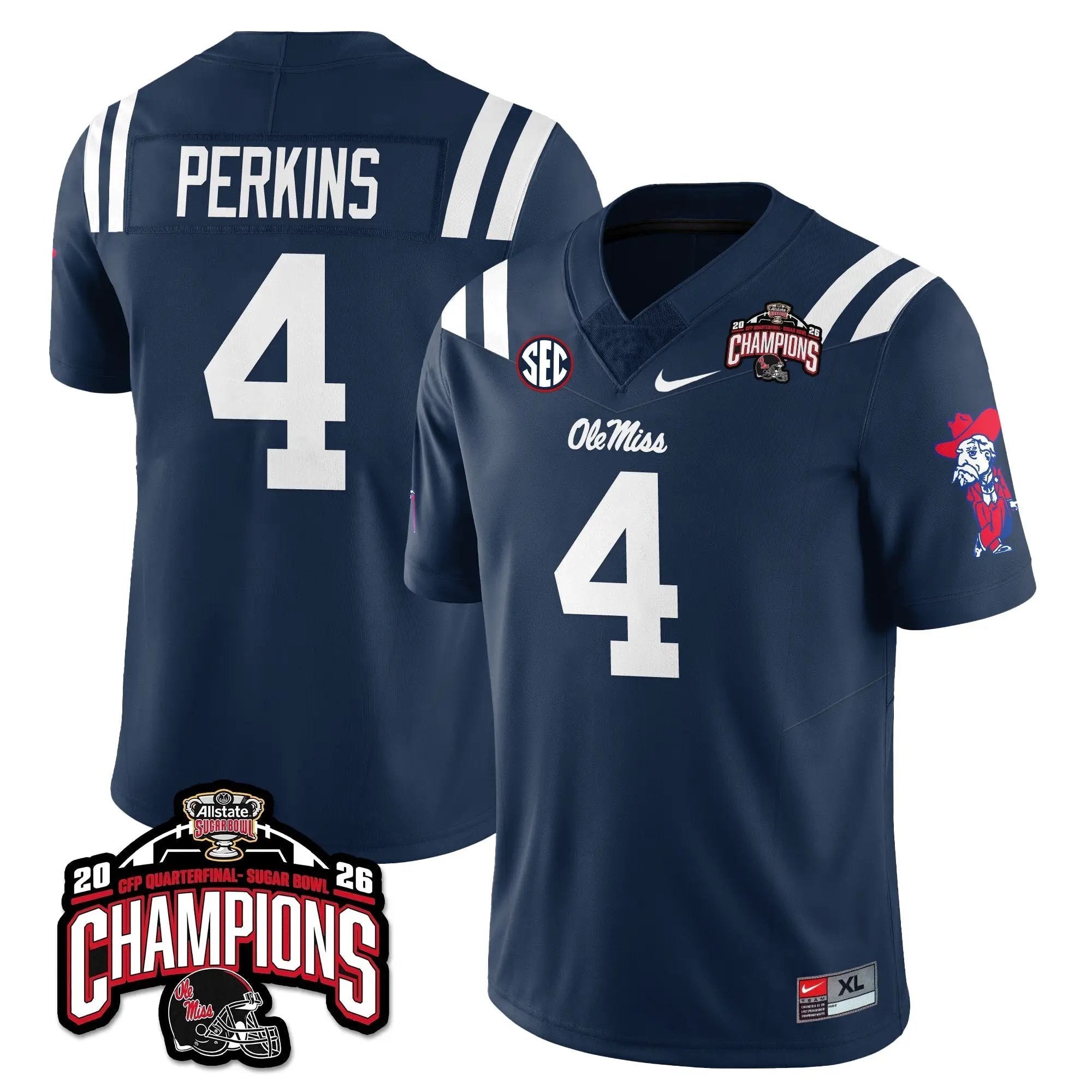 OMB Football Vapor Limited Jersey - Allstate Sugar Bowl Champions by Ole Miss Rebels