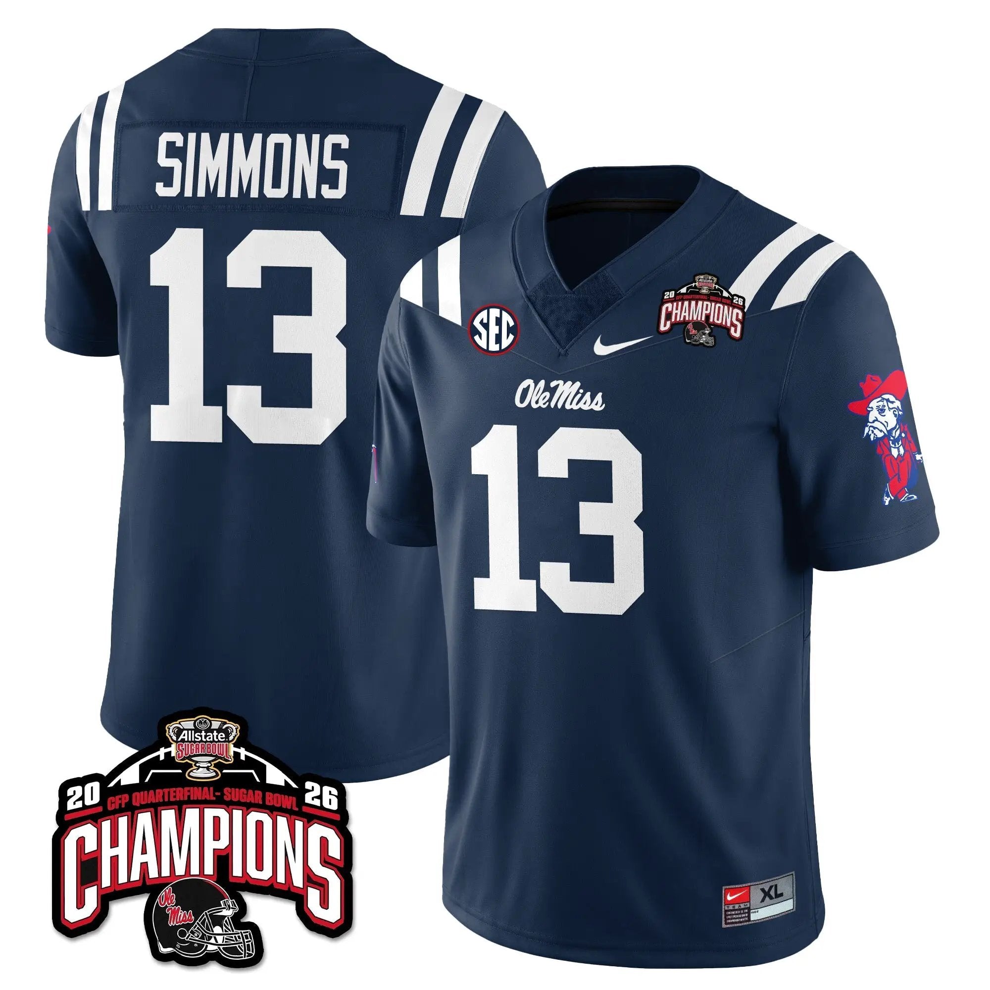 OMB Football Vapor Limited Jersey - Allstate Sugar Bowl Champions by Ole Miss Rebels