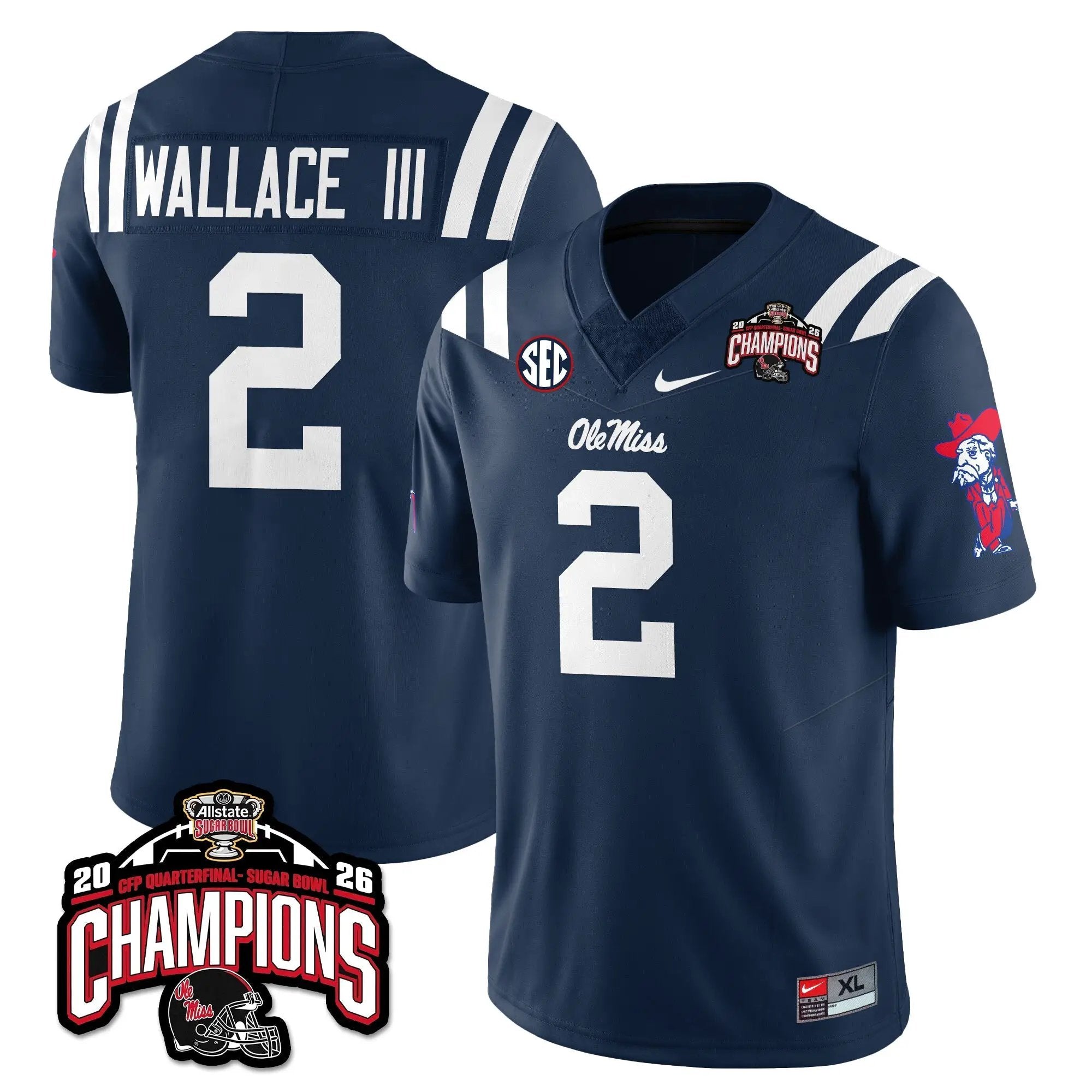 OMB Football Vapor Limited Jersey - Allstate Sugar Bowl Champions by Ole Miss Rebels