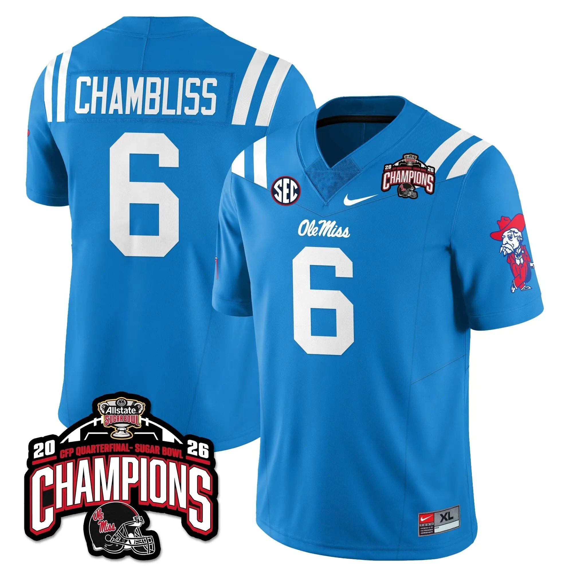 OMB Football Vapor Limited Jersey - Allstate Sugar Bowl Champions by Ole Miss Rebels