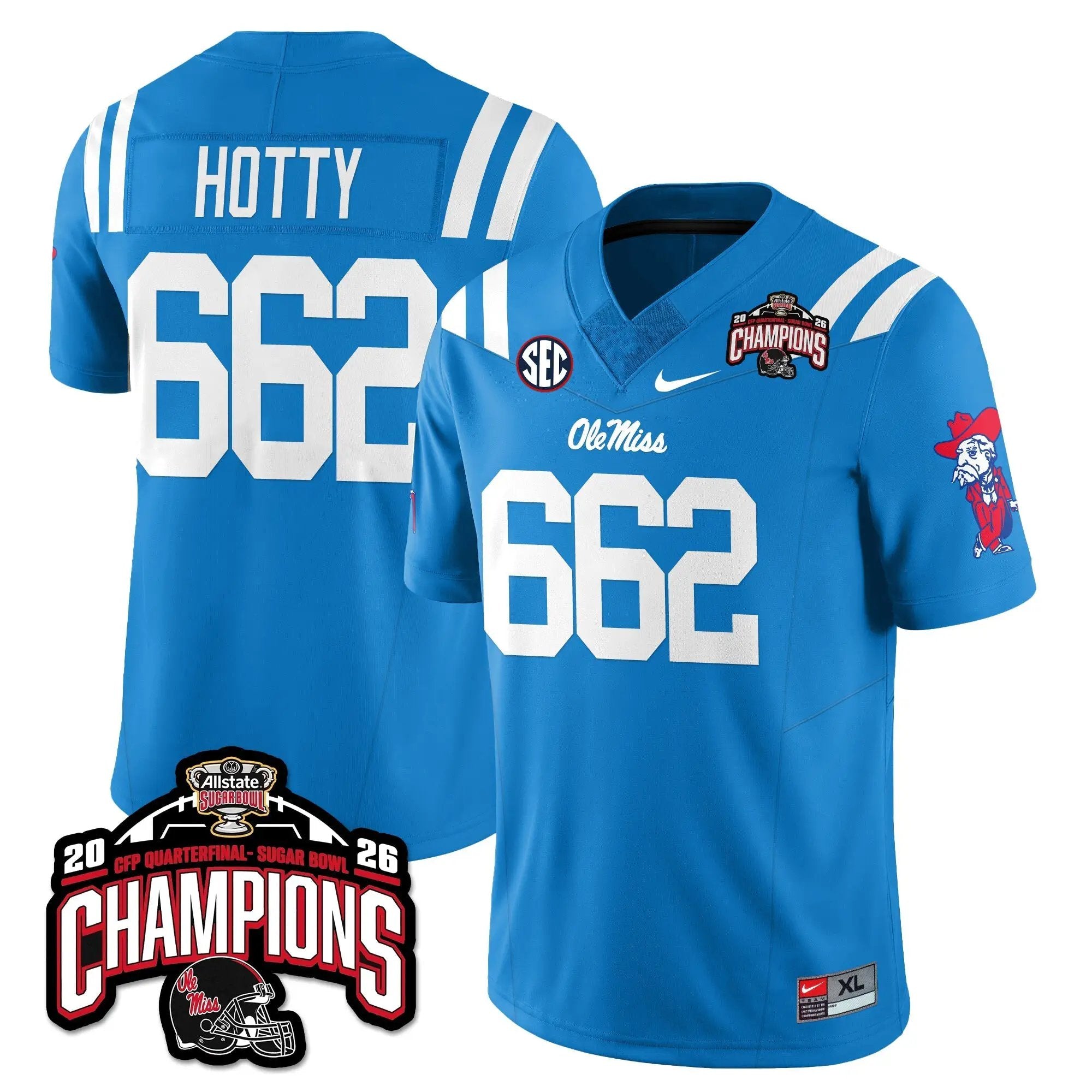OMB Football Vapor Limited Jersey - Allstate Sugar Bowl Champions by Ole Miss Rebels