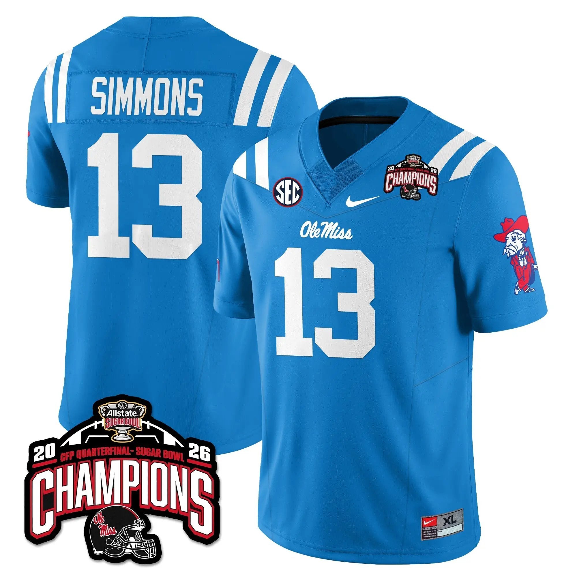 OMB Football Vapor Limited Jersey - Allstate Sugar Bowl Champions by Ole Miss Rebels