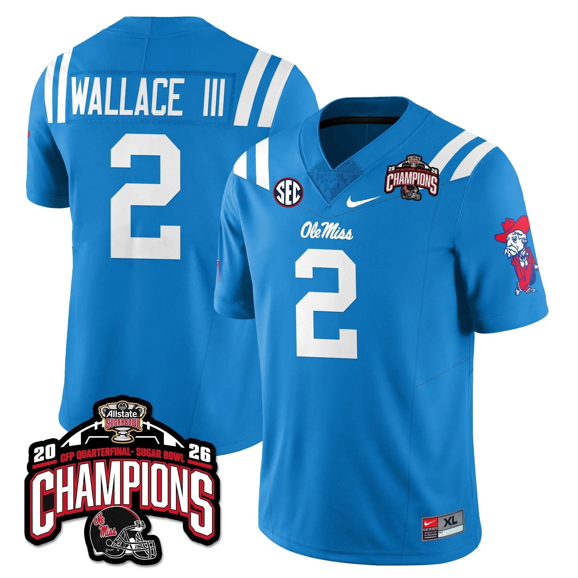 OMB Football Vapor Limited Jersey - Allstate Sugar Bowl Champions by Ole Miss Rebels