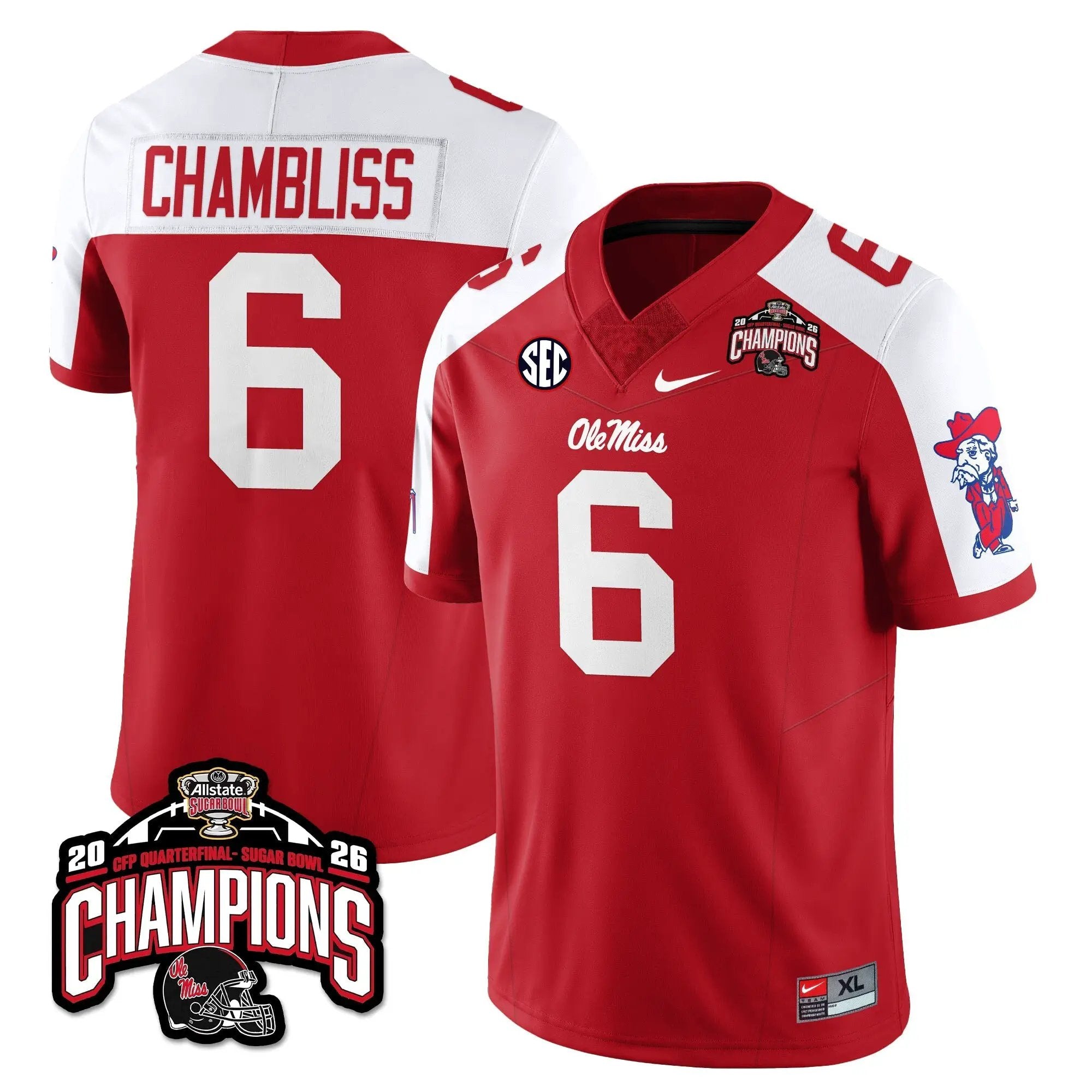 OMB Football Vapor Limited Jersey - Allstate Sugar Bowl Champions by Ole Miss Rebels