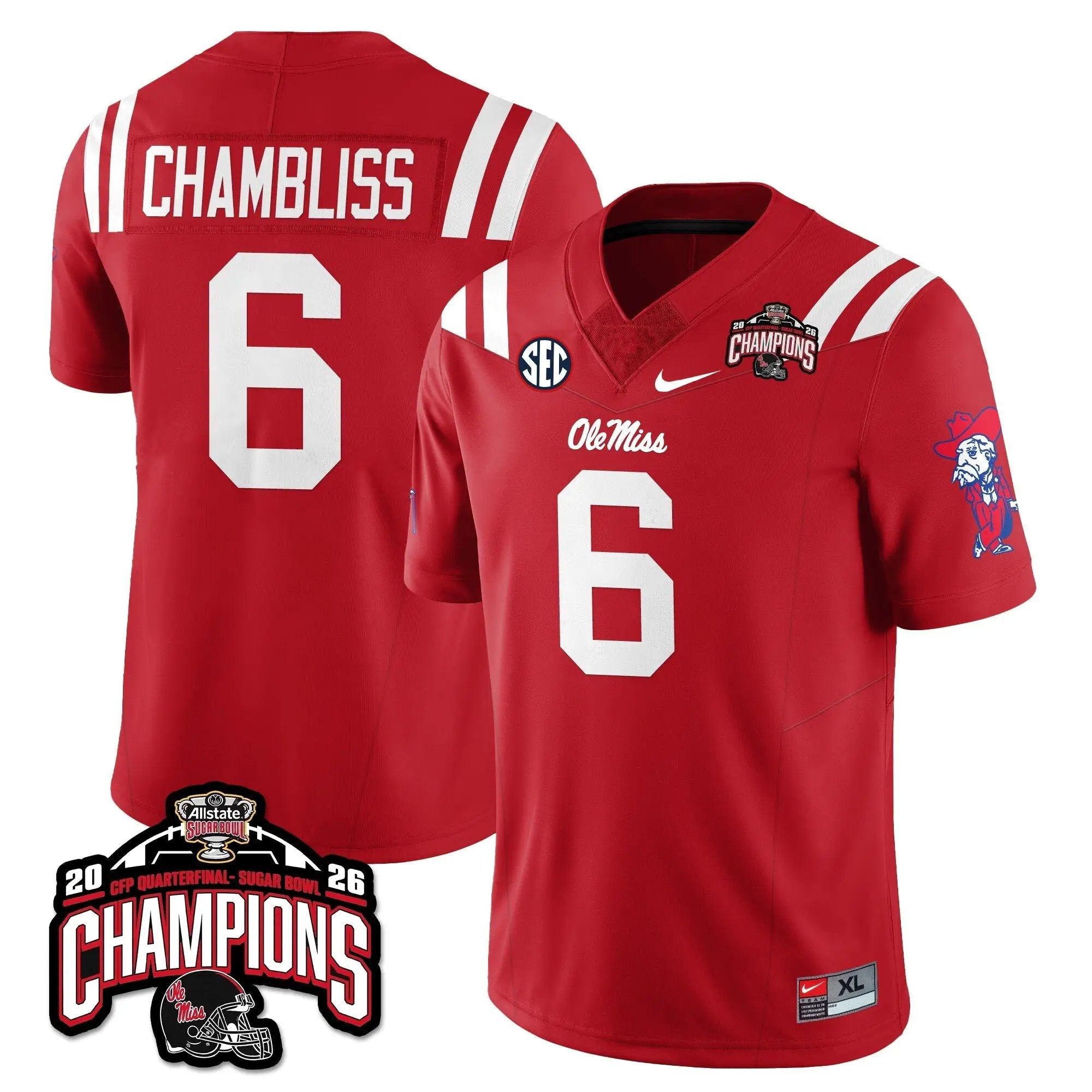 OMB Football Vapor Limited Jersey - Allstate Sugar Bowl Champions by Ole Miss Rebels