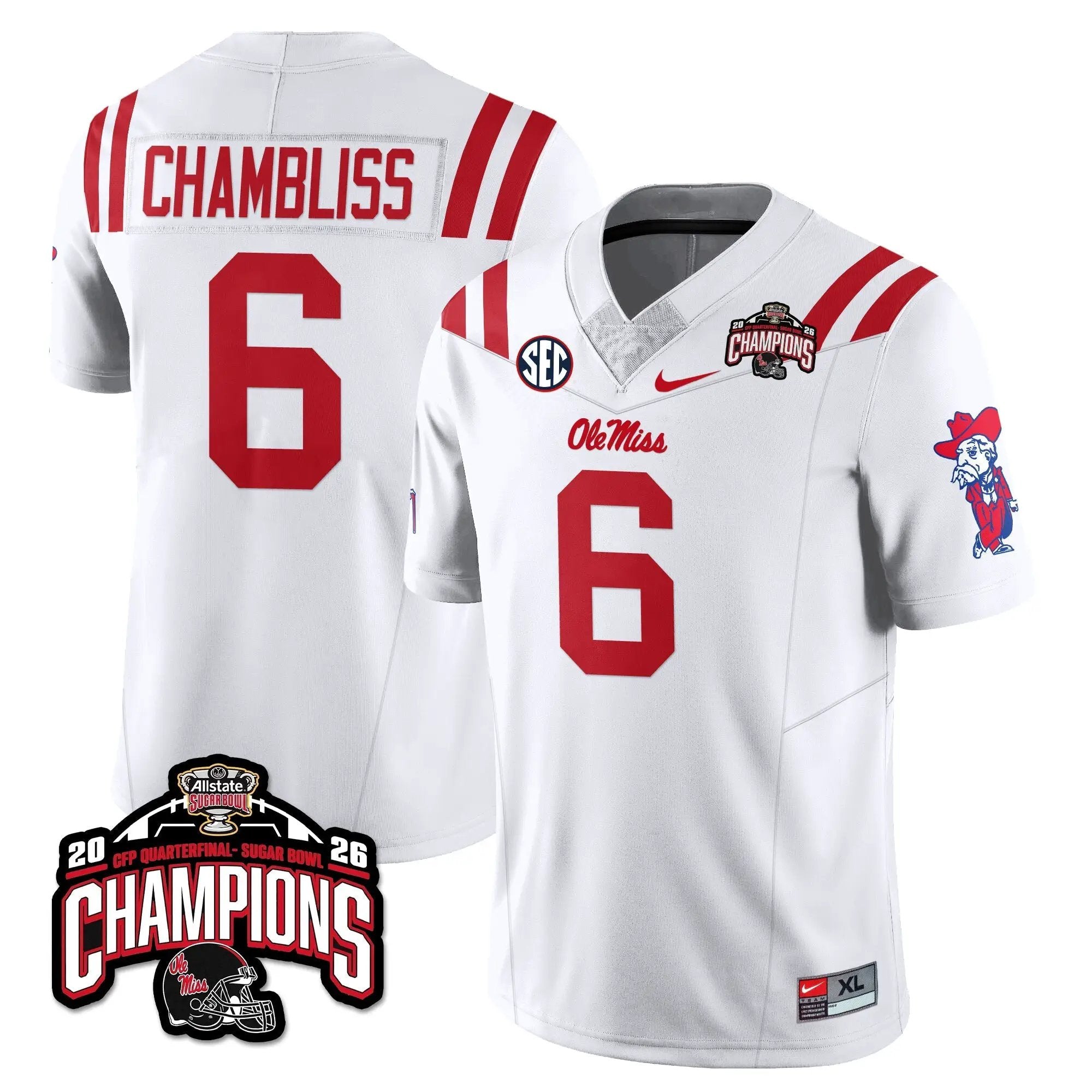 OMB Football Vapor Limited Jersey - Allstate Sugar Bowl Champions by Ole Miss Rebels
