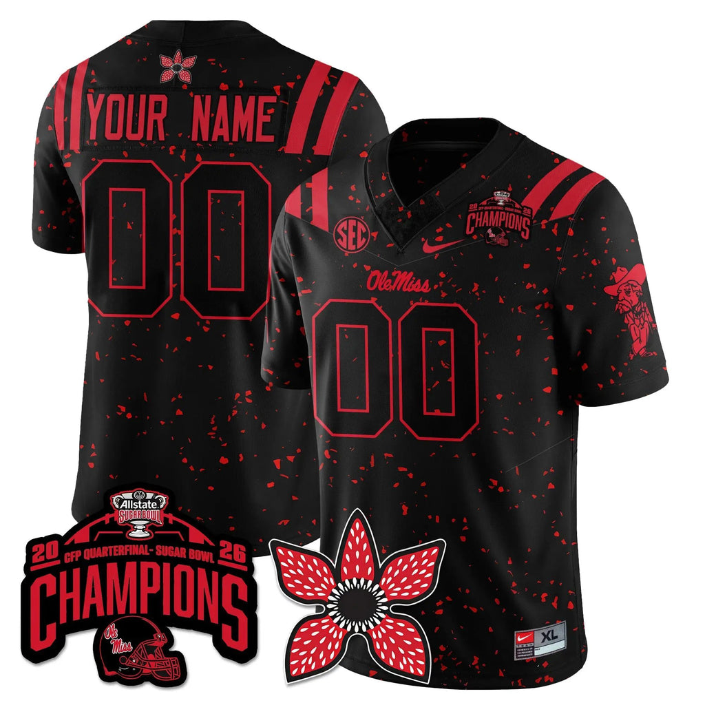 OMB Football Stranger Things Vapor Limited Jersey - Allstate Sugar Bowl Champions by Ole Miss Rebels