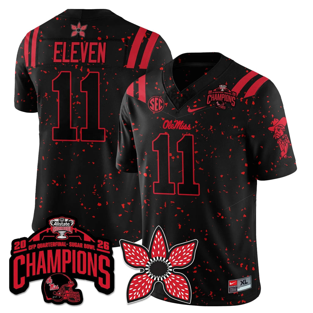 OMB Football Stranger Things Vapor Limited Jersey - Allstate Sugar Bowl Champions by Ole Miss Rebels