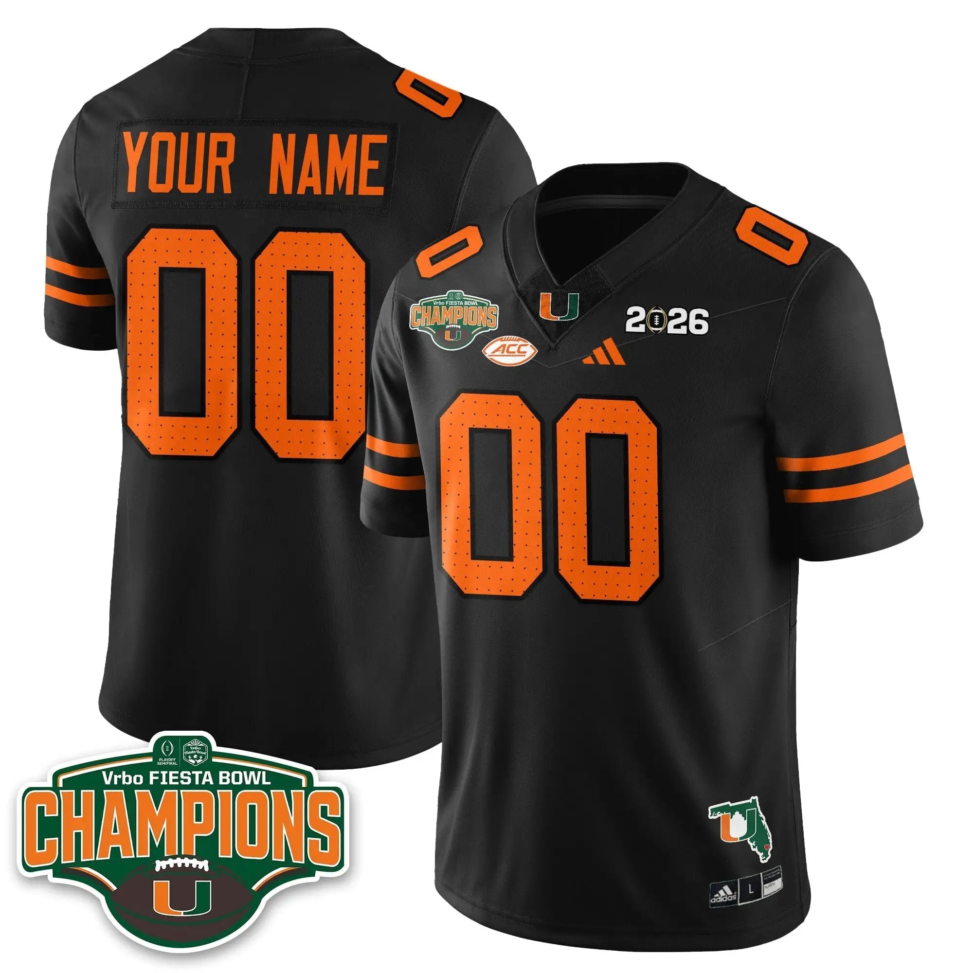 MIA Football Vapor Limited Custom Jersey V2 - Fiesta Bowl Champions by Miami Hurricanes