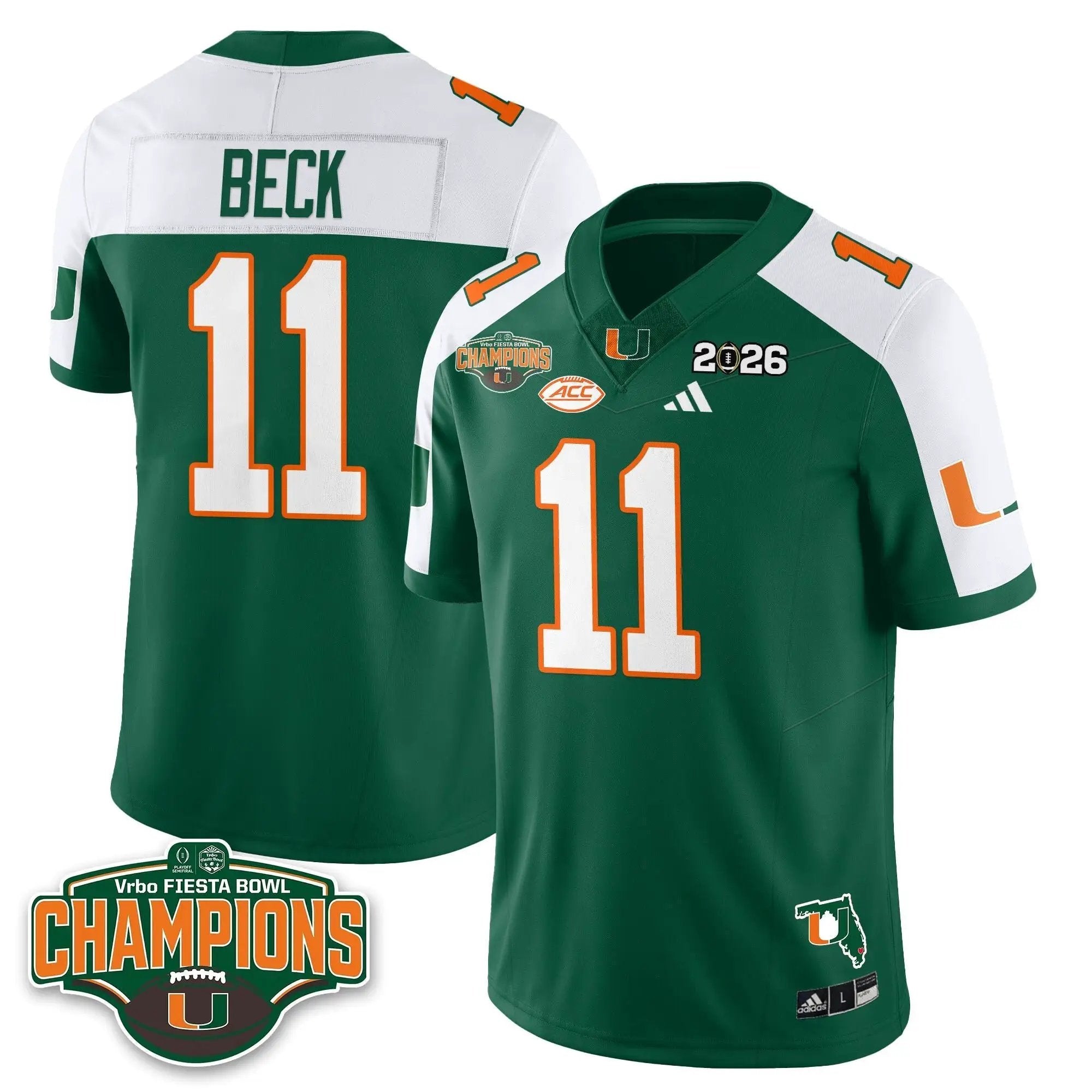MIA Football Vapor Limited Jersey V2 - Fiesta Bowl Champions by Miami Hurricanes