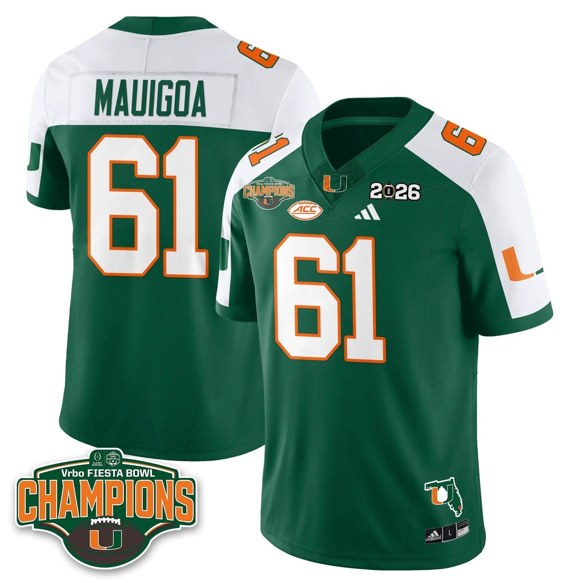 MIA Football Vapor Limited Jersey V2 - Fiesta Bowl Champions by Miami Hurricanes