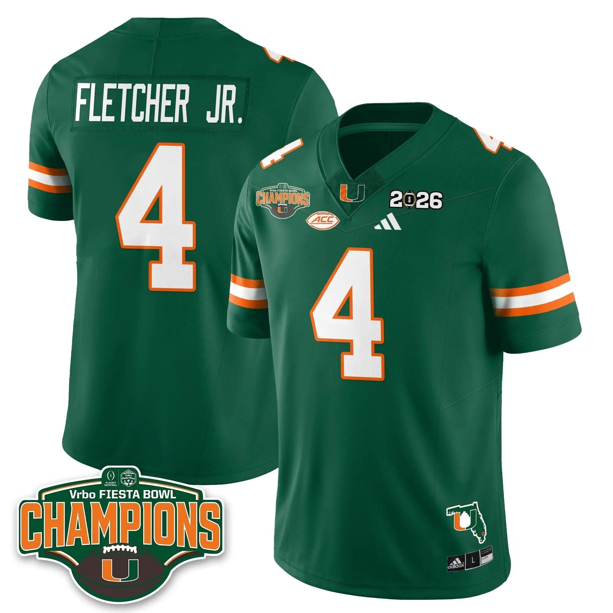 MIA Football Vapor Limited Jersey V2 - Fiesta Bowl Champions by Miami Hurricanes