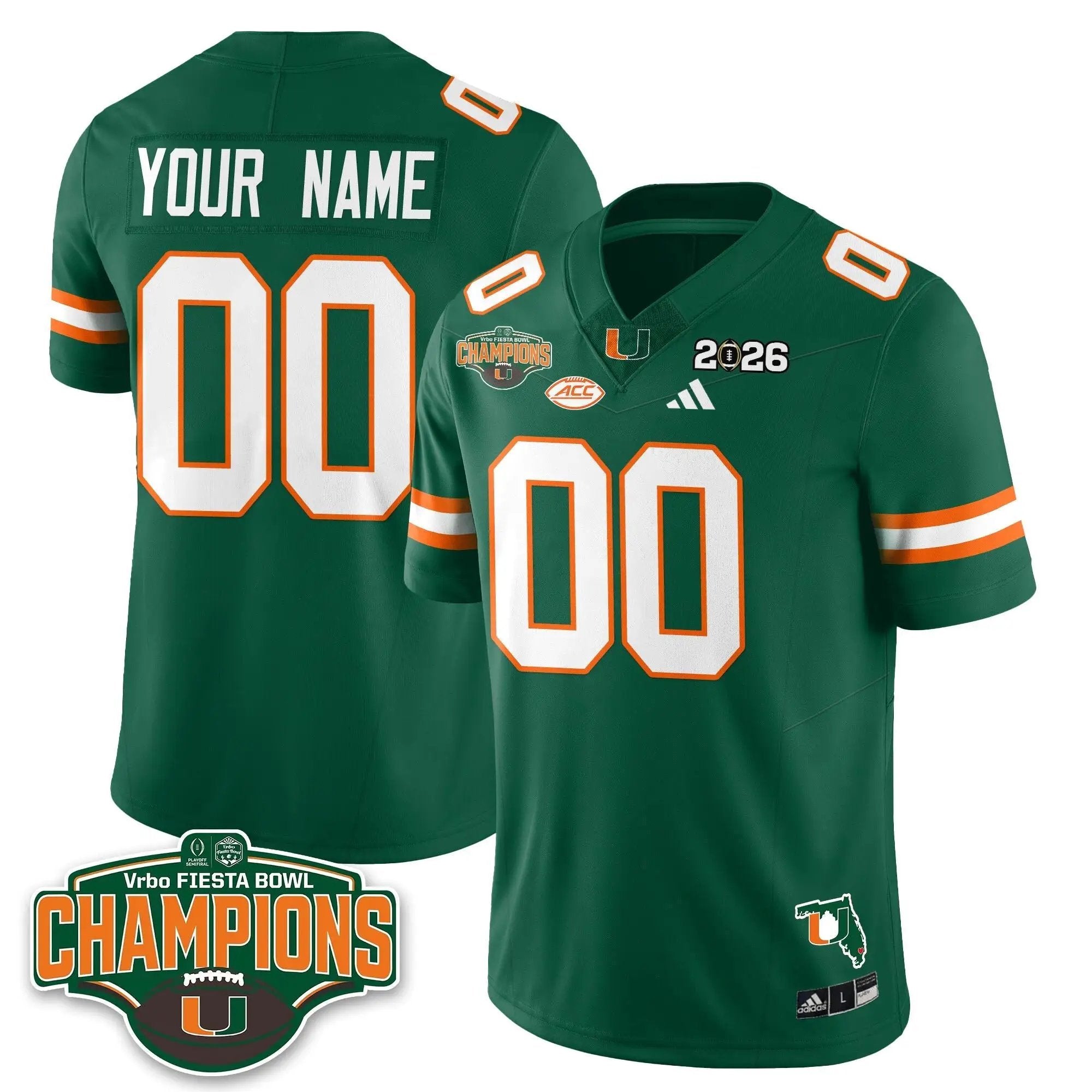 MIA Football Vapor Limited Custom Jersey V2 - Fiesta Bowl Champions by Miami Hurricanes