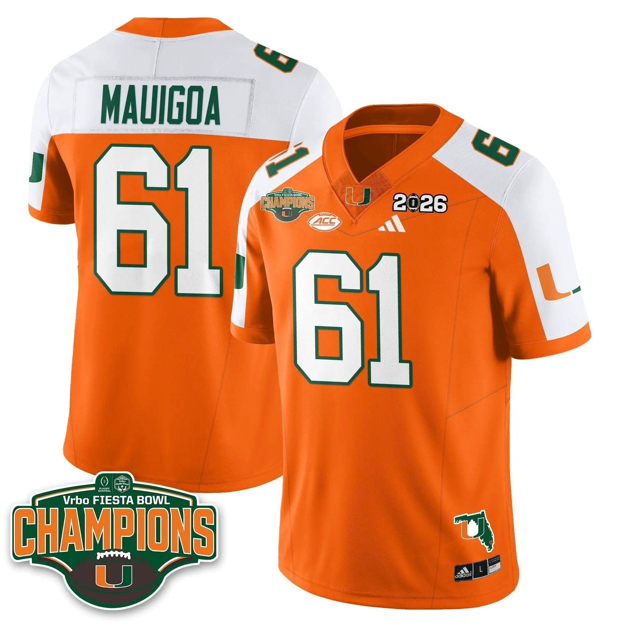 MIA Football Vapor Limited Jersey V2 - Fiesta Bowl Champions by Miami Hurricanes