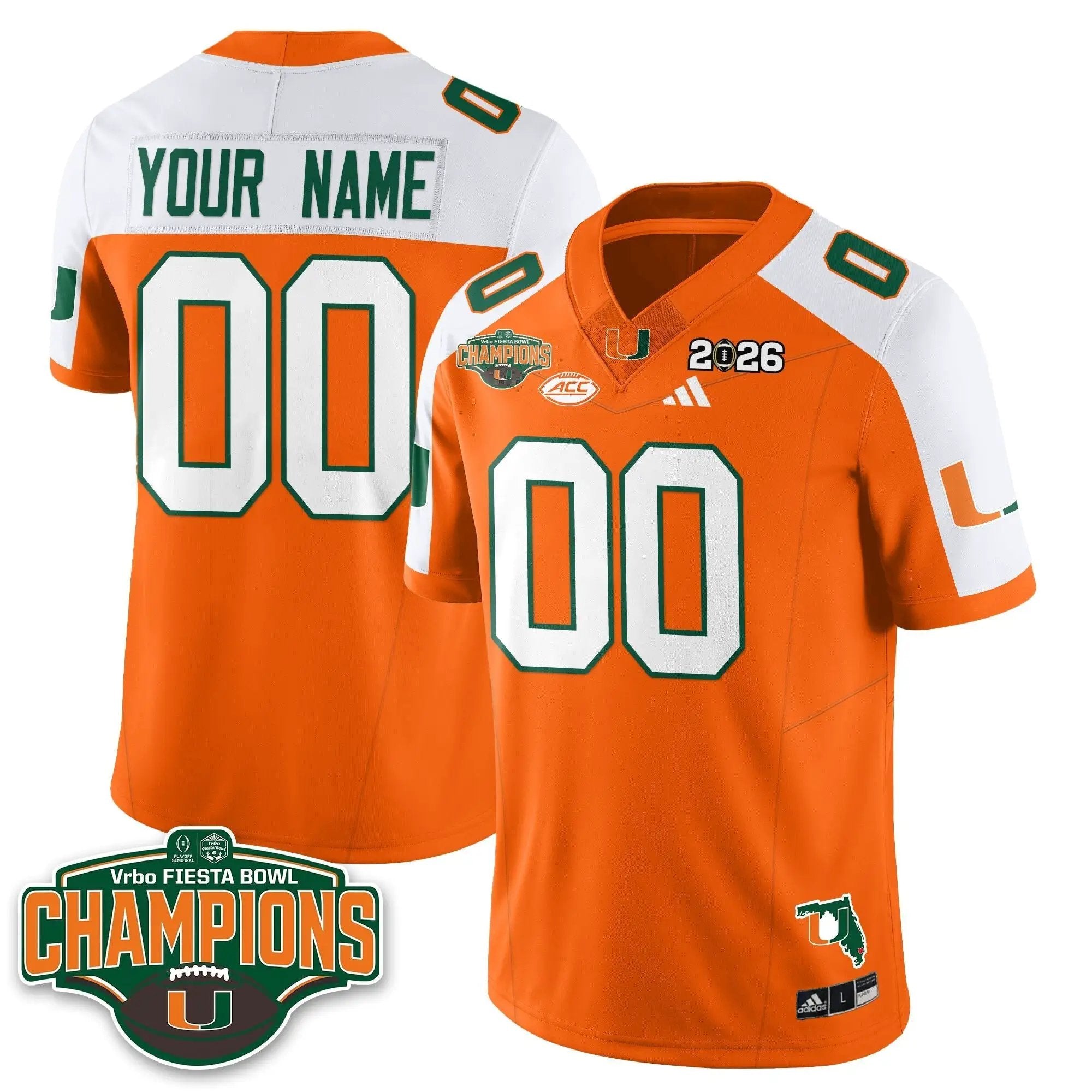 MIA Football Vapor Limited Custom Jersey V2 - Fiesta Bowl Champions by Miami Hurricanes