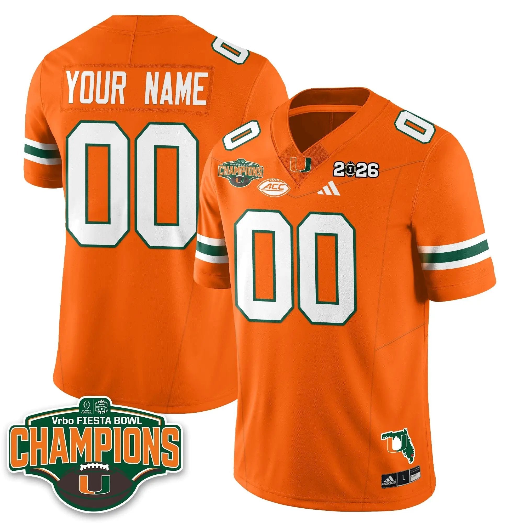 MIA Football Vapor Limited Custom Jersey V2 - Fiesta Bowl Champions by Miami Hurricanes