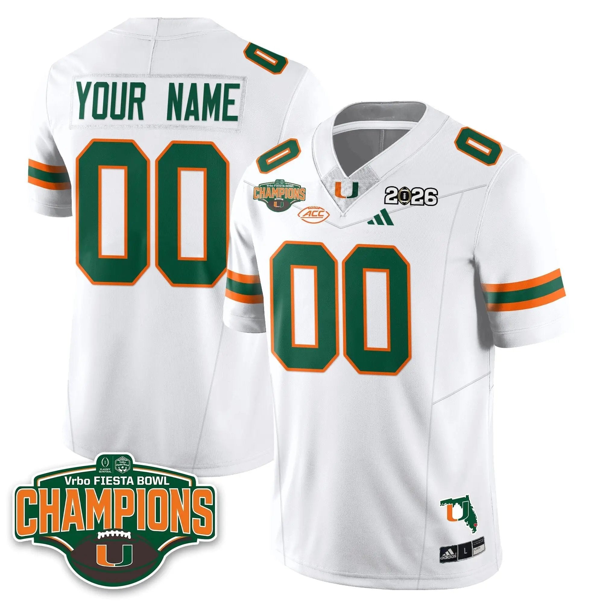 MIA Football Vapor Limited Custom Jersey V2 - Fiesta Bowl Champions by Miami Hurricanes