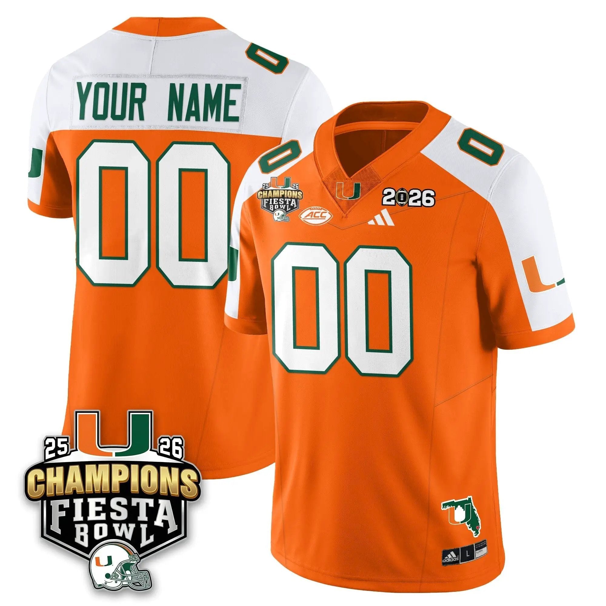 Custom MIA Football Vapor Limited Jersey V3 - Fiesta Bowl Champions by Miami Hurricanes