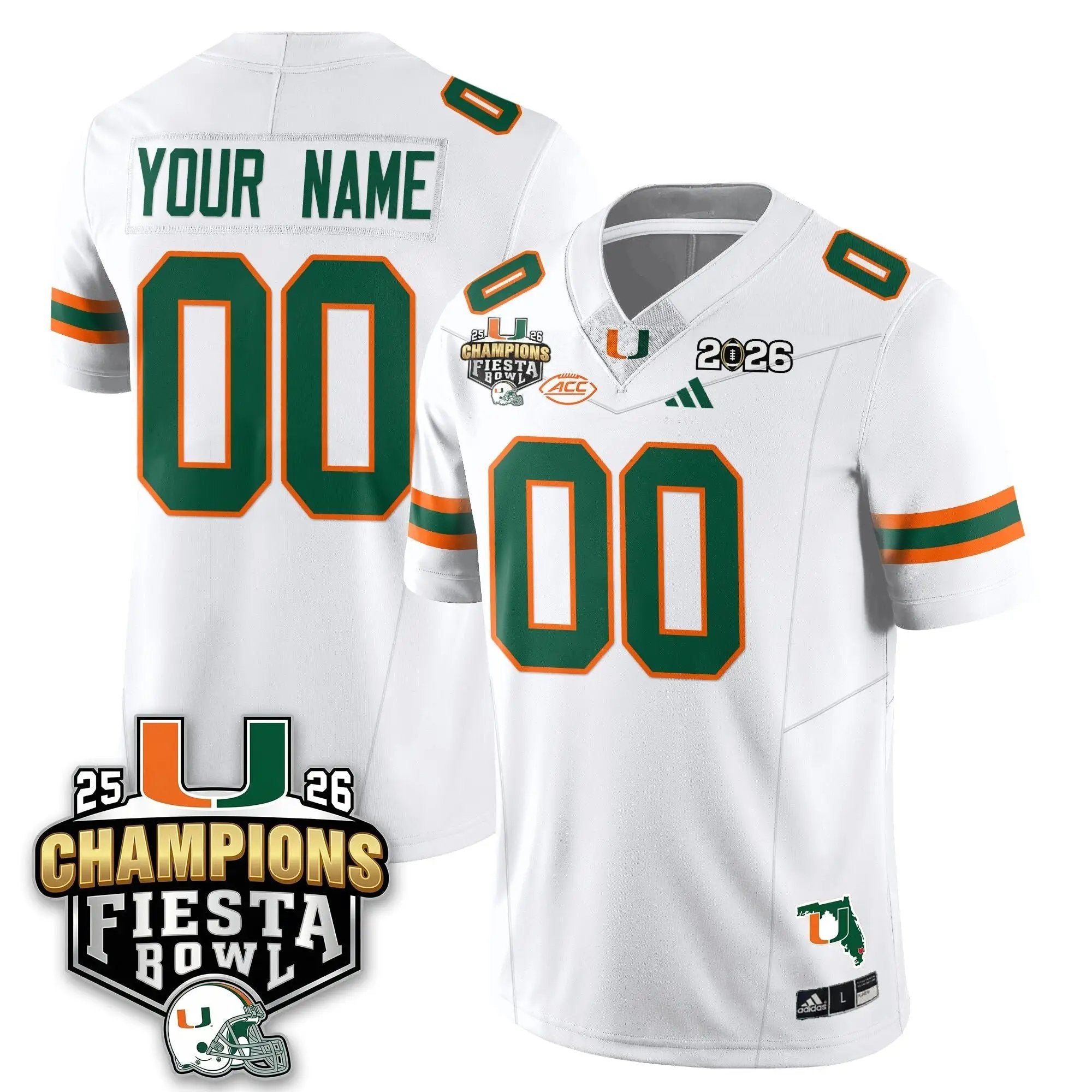 Custom MIA Football Vapor Limited Jersey V3 - Fiesta Bowl Champions by Miami Hurricanes