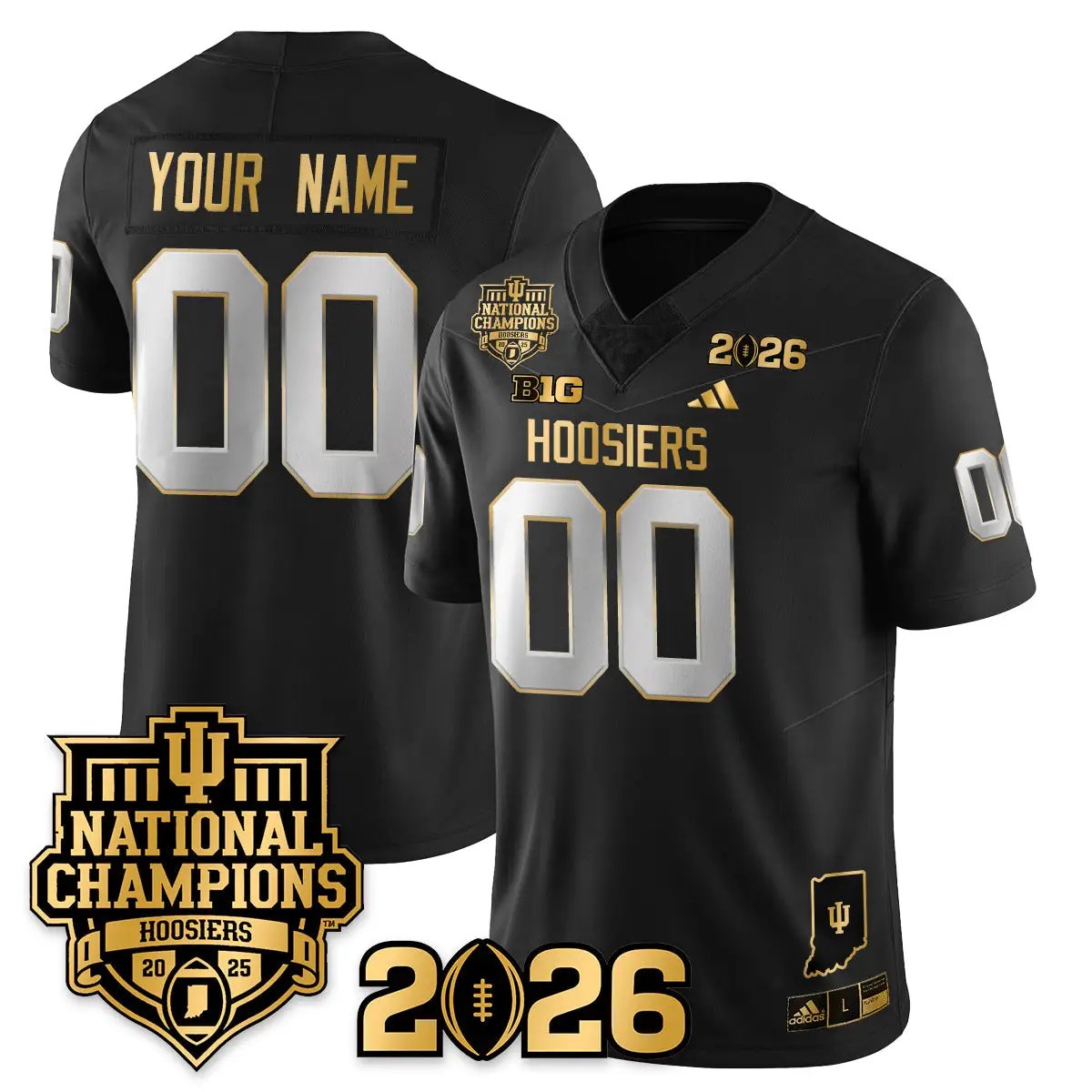 Custom Indiana Hoosiers Vapor Limited Football Gold Jersey - 2025 National Champions by Bigdasport