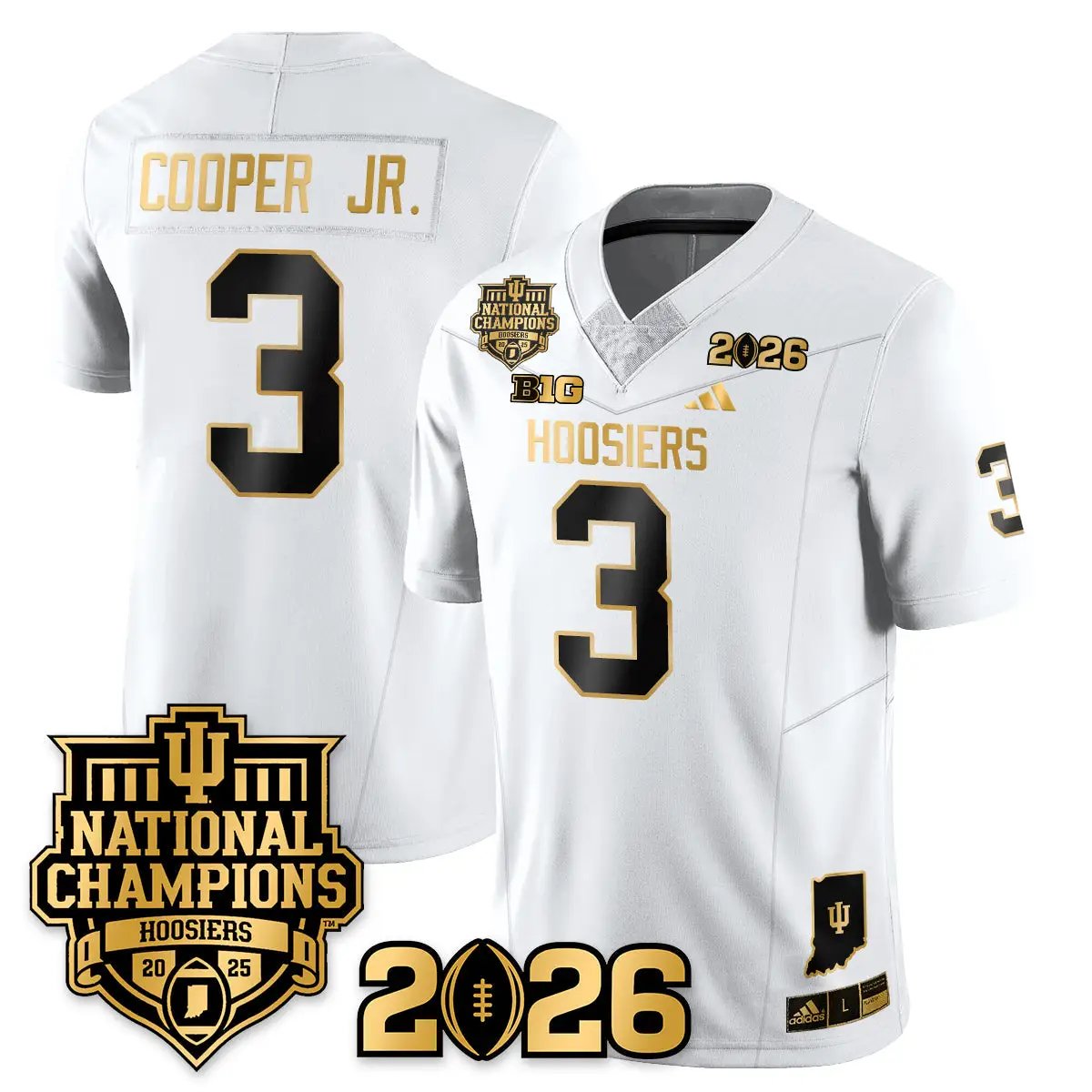 Indiana Hoosiers Vapor Limited Football Gold Jersey - 2025 National Champions by Indiana Hoosiers