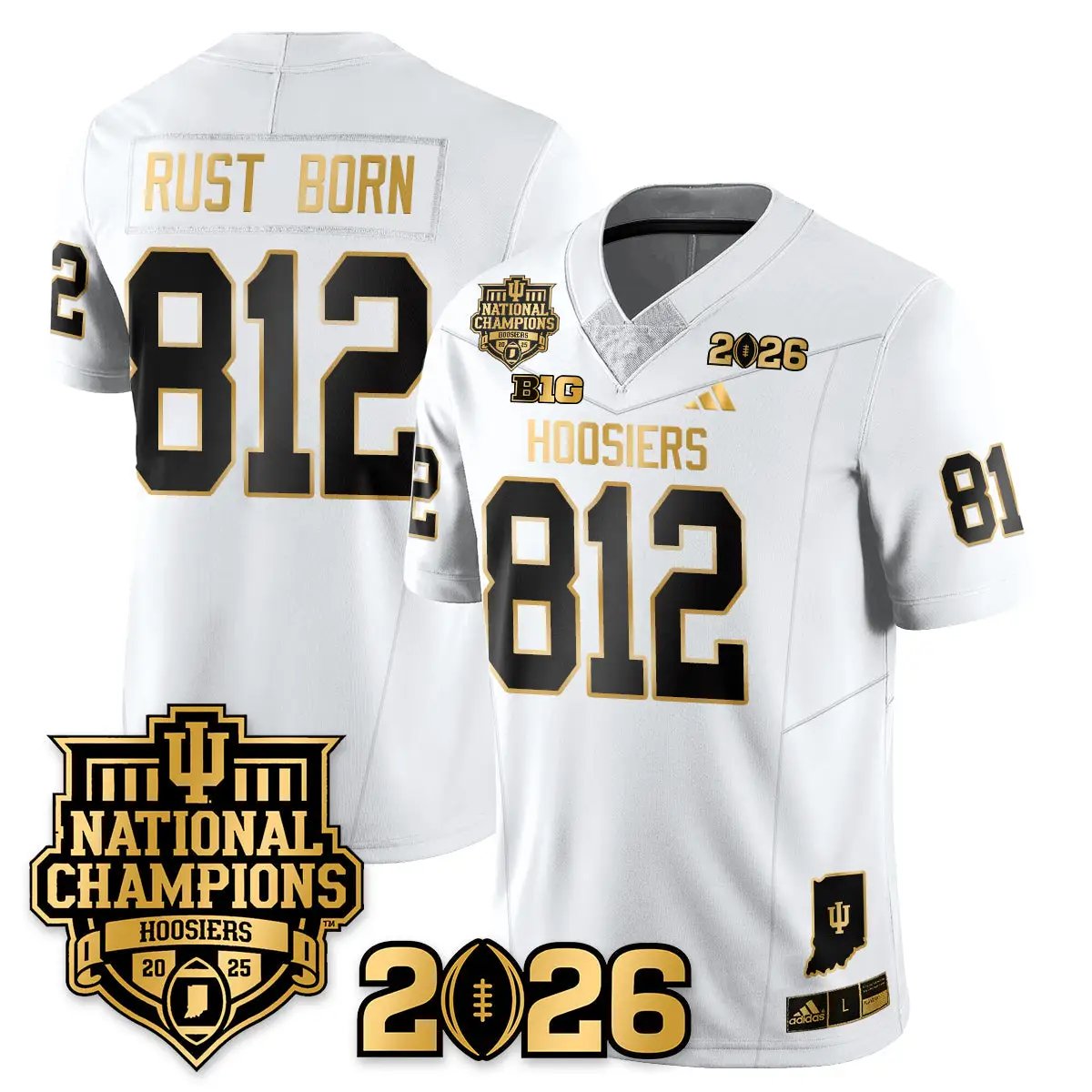 Indiana Hoosiers Vapor Limited Football Gold Jersey - 2025 National Champions by Indiana Hoosiers
