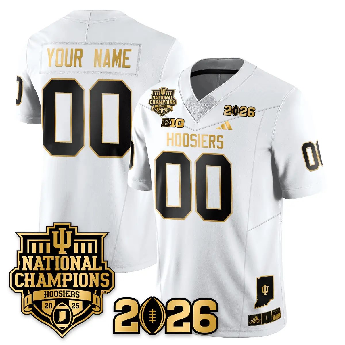 Custom Indiana Hoosiers Vapor Limited Football Gold Jersey - 2025 National Champions by Bigdasport