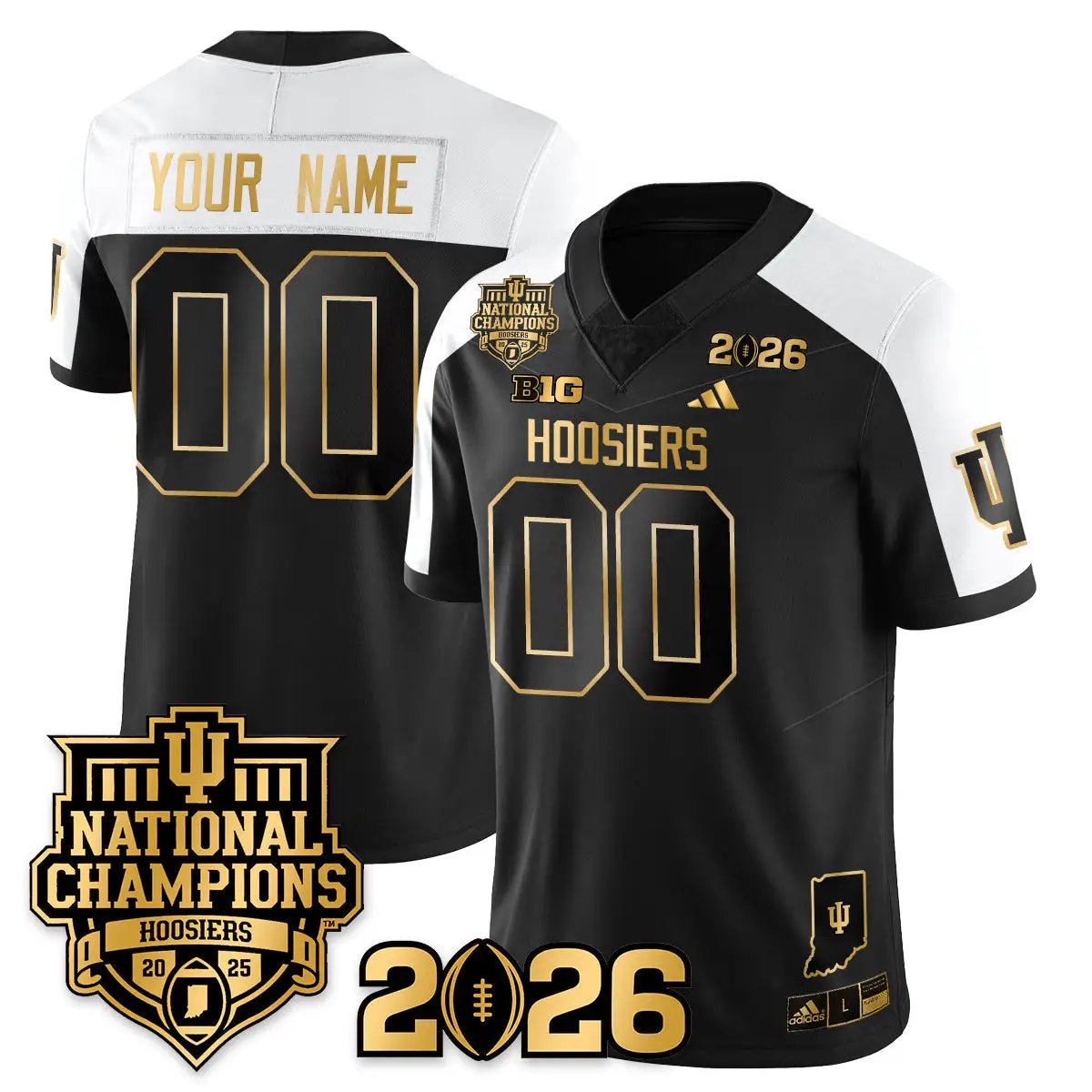 Indiana Hoosiers Vapor Limited Football Gold Custom Jersey - 2025 National Champions by Indiana Hoosiers