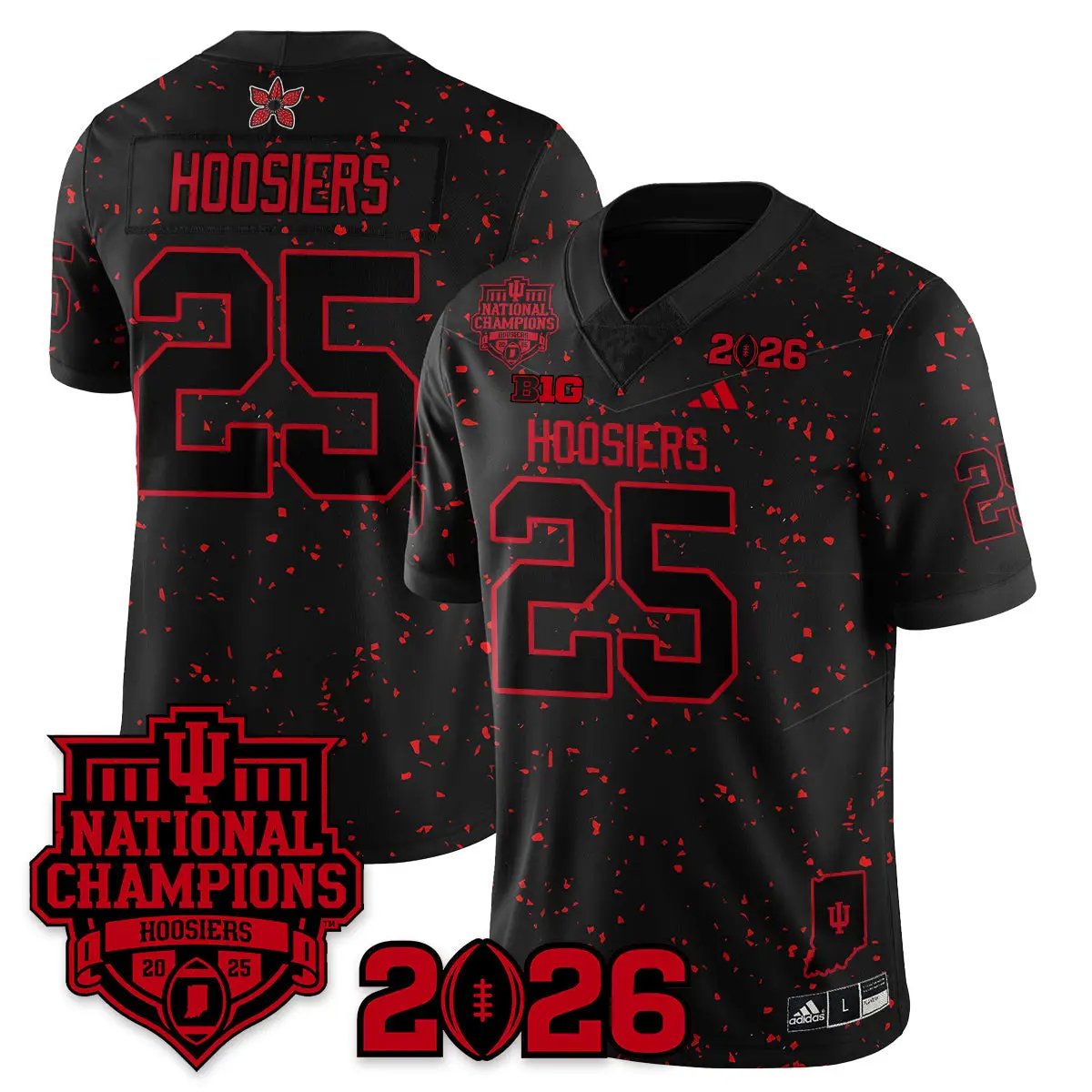 Indiana Hoosiers Stranger Things Vapor Limited Football Jersey - 2025 National Champions by Bigdasport