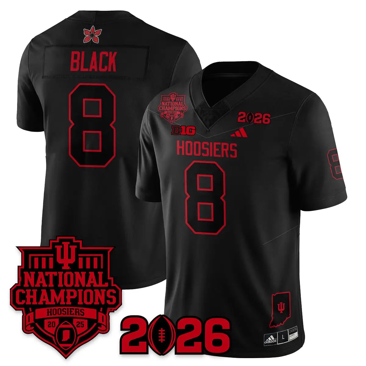 Indiana Hoosiers Stranger Things Vapor Limited Football Jersey - 2025 National Champions by Bigdasport