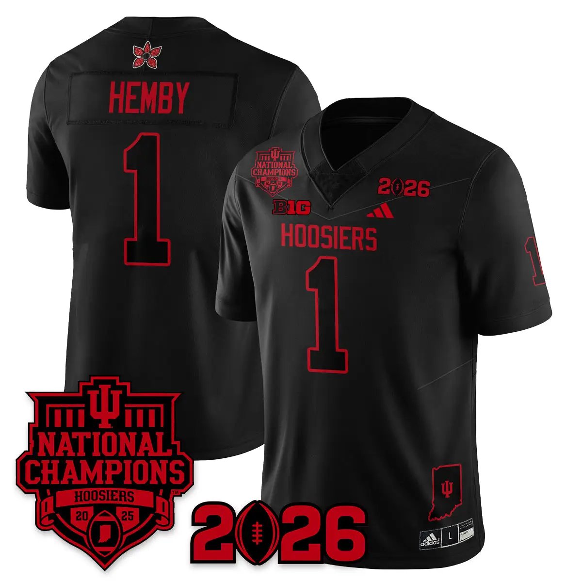 Indiana Hoosiers Stranger Things Vapor Limited Football Jersey - 2025 National Champions by Bigdasport