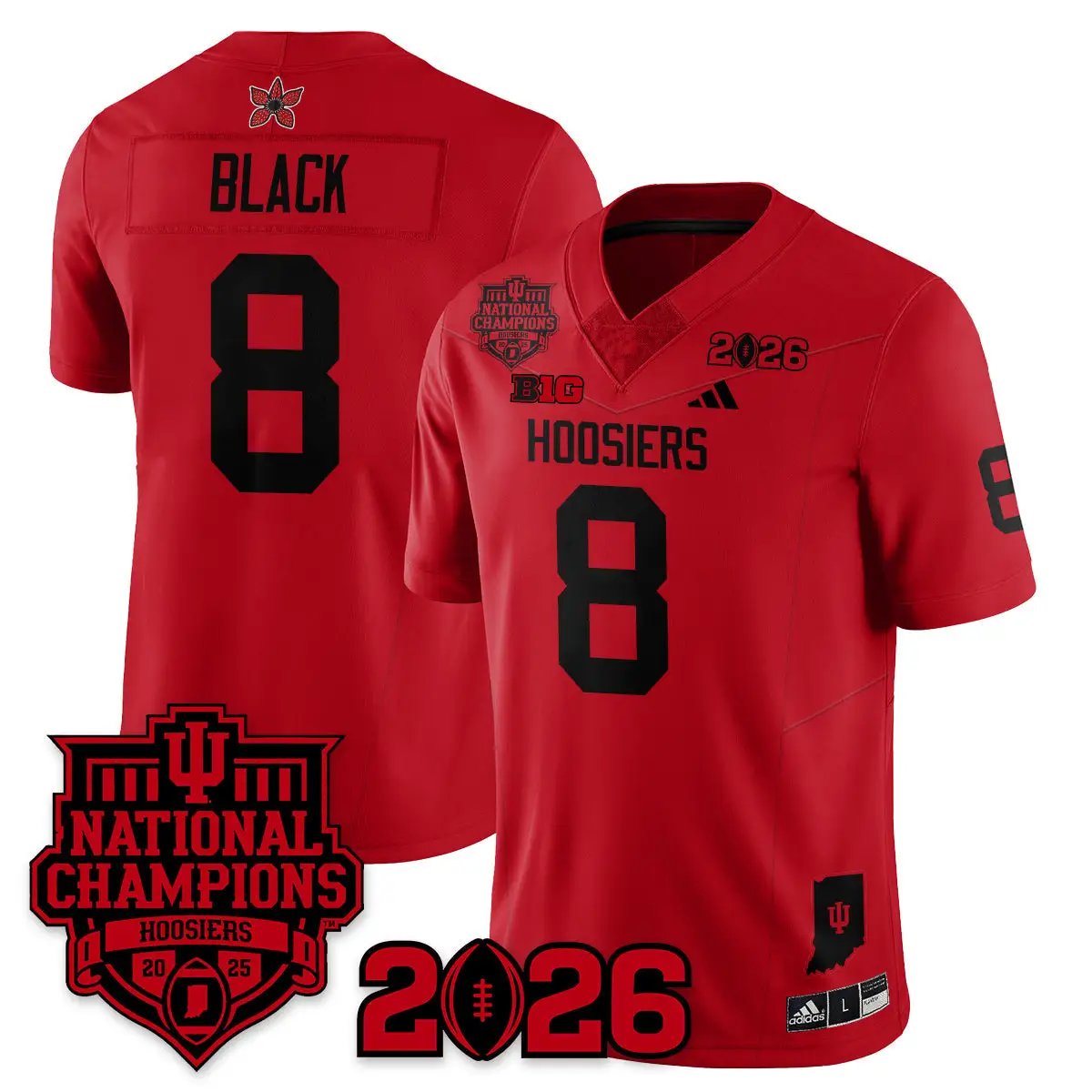 Indiana Hoosiers Stranger Things Vapor Limited Football Jersey - 2025 National Champions by Bigdasport