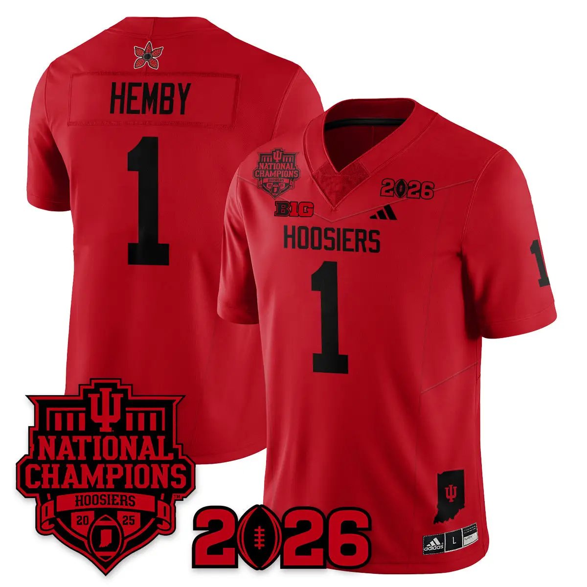 Indiana Hoosiers Stranger Things Vapor Limited Football Jersey - 2025 National Champions by Bigdasport