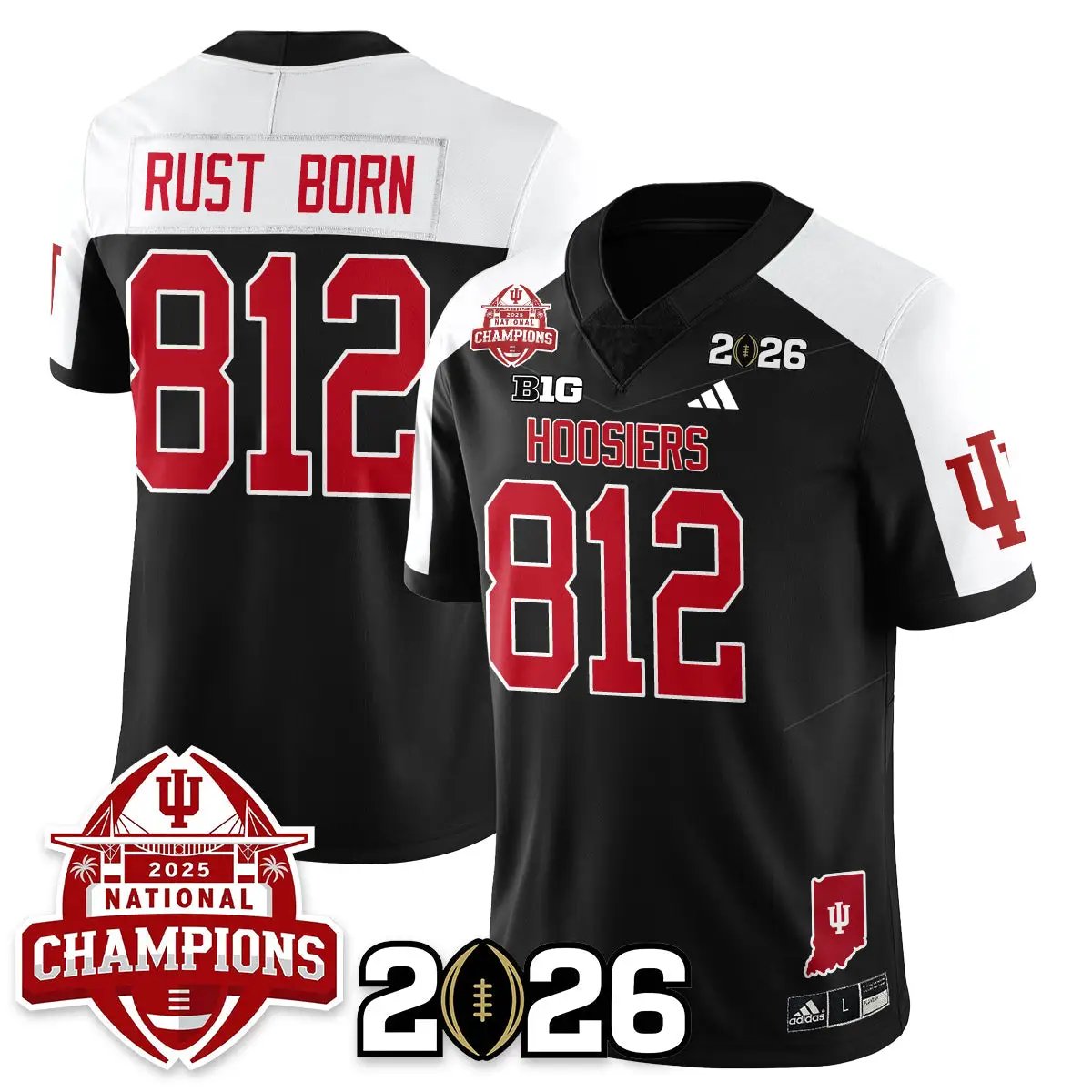 Indiana Hoosiers Vapor Limited Football Jersey V2 - 2025 National Champions by Bigdasport
