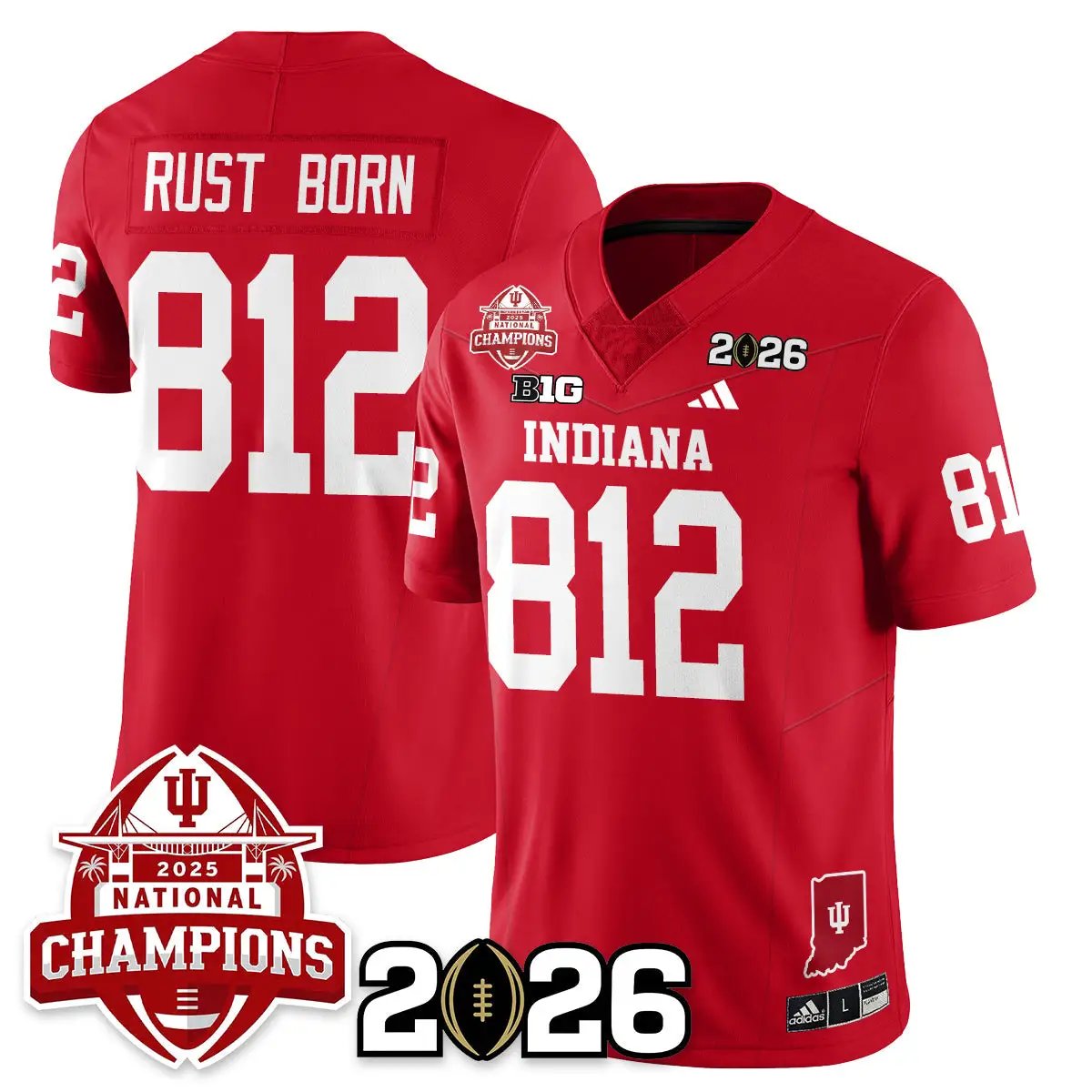 Indiana Hoosiers Vapor Limited Football Jersey V2 - 2025 National Champions by Bigdasport