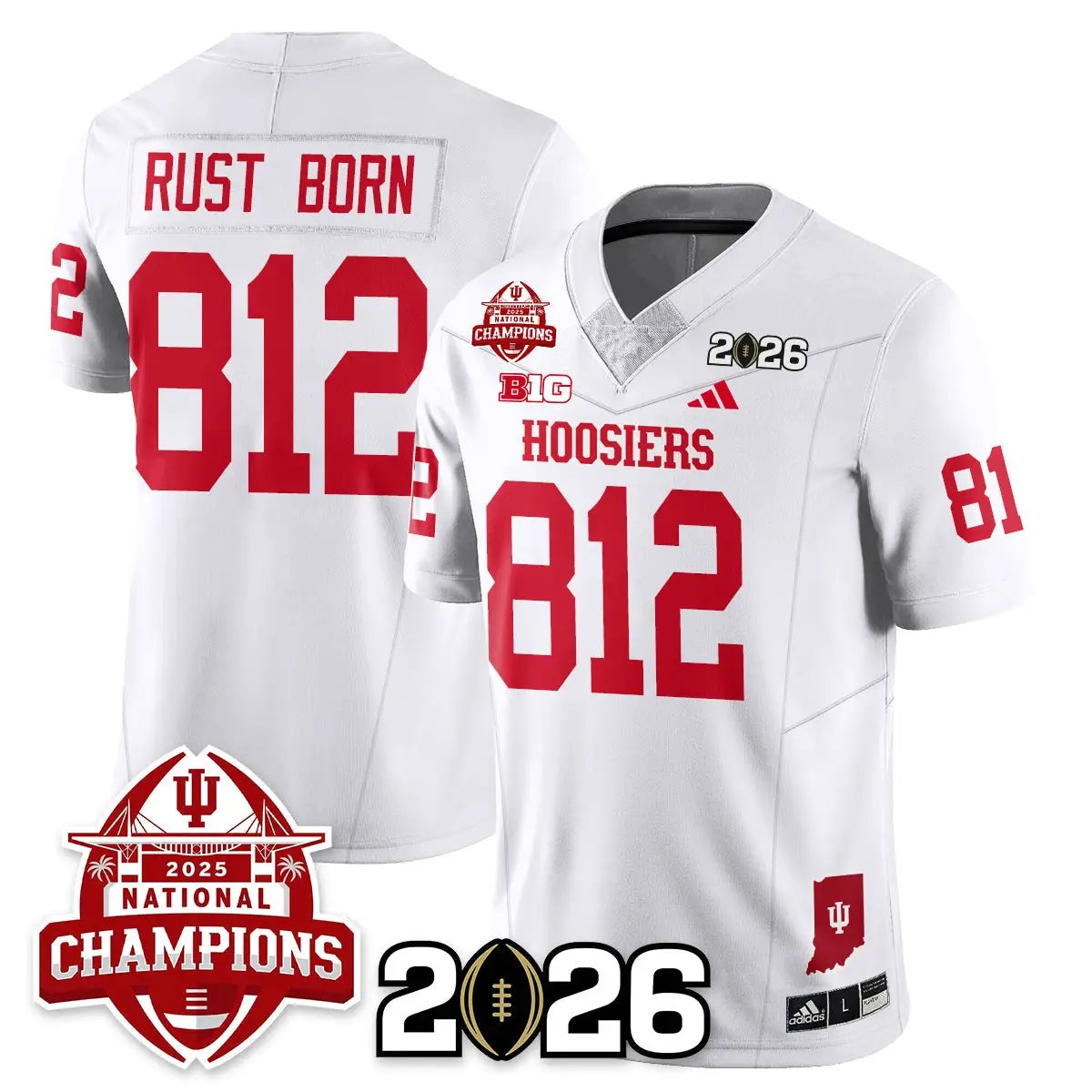 Indiana Hoosiers Vapor Limited Football Jersey V2 - 2025 National Champions by Bigdasport