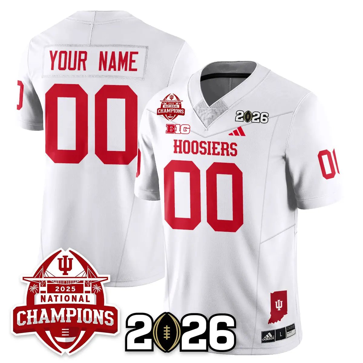 Custom Indiana Hoosiers Vapor Limited Football Jersey V2 - 2025 National Champions by Bigdasport