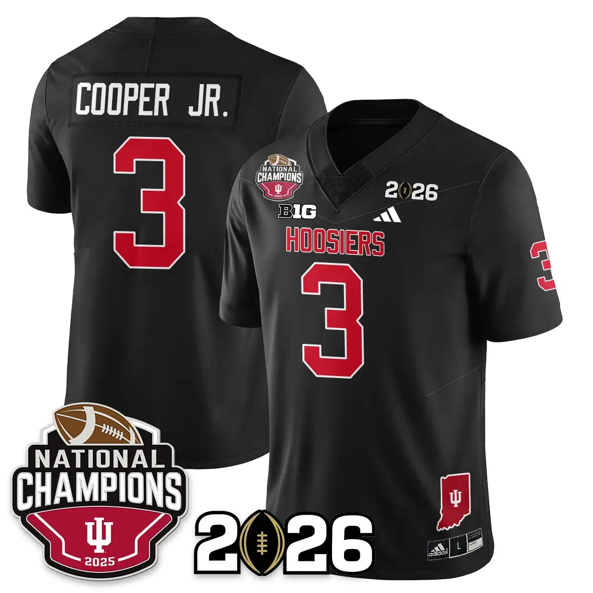 Indiana Hoosiers Vapor Limited Football Jersey V3 - 2025 National Champions by Bigdasport
