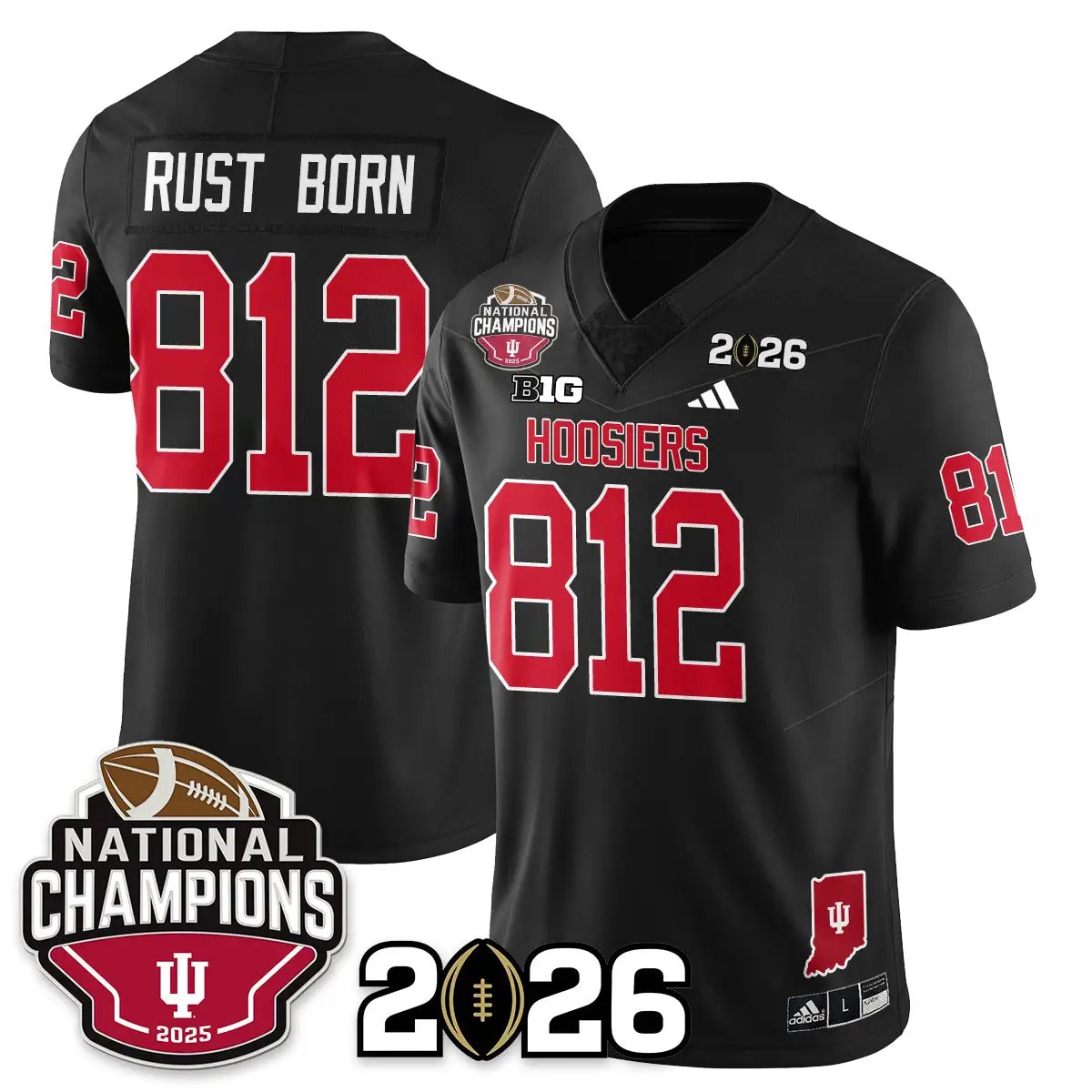 Indiana Hoosiers Vapor Limited Football Jersey V3 - 2025 National Champions by Bigdasport