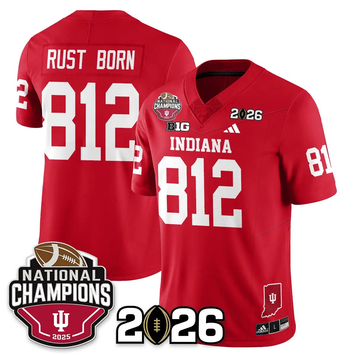Indiana Hoosiers Vapor Limited Football Jersey V3 - 2025 National Champions by Bigdasport