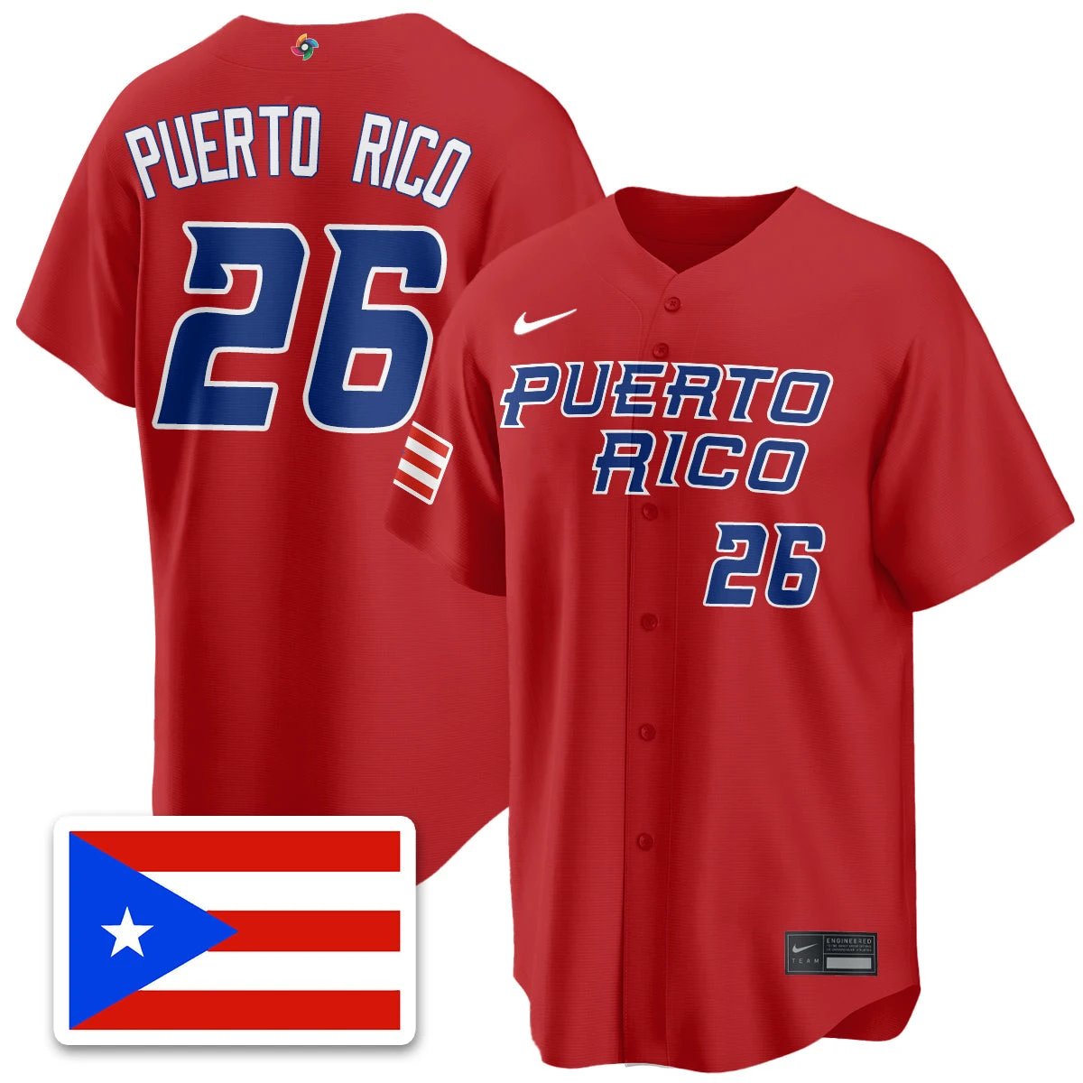 Puerto Rico Baseball 2026 World Baseball Classic Limited Jersey - All Stitched by Puerto Rico