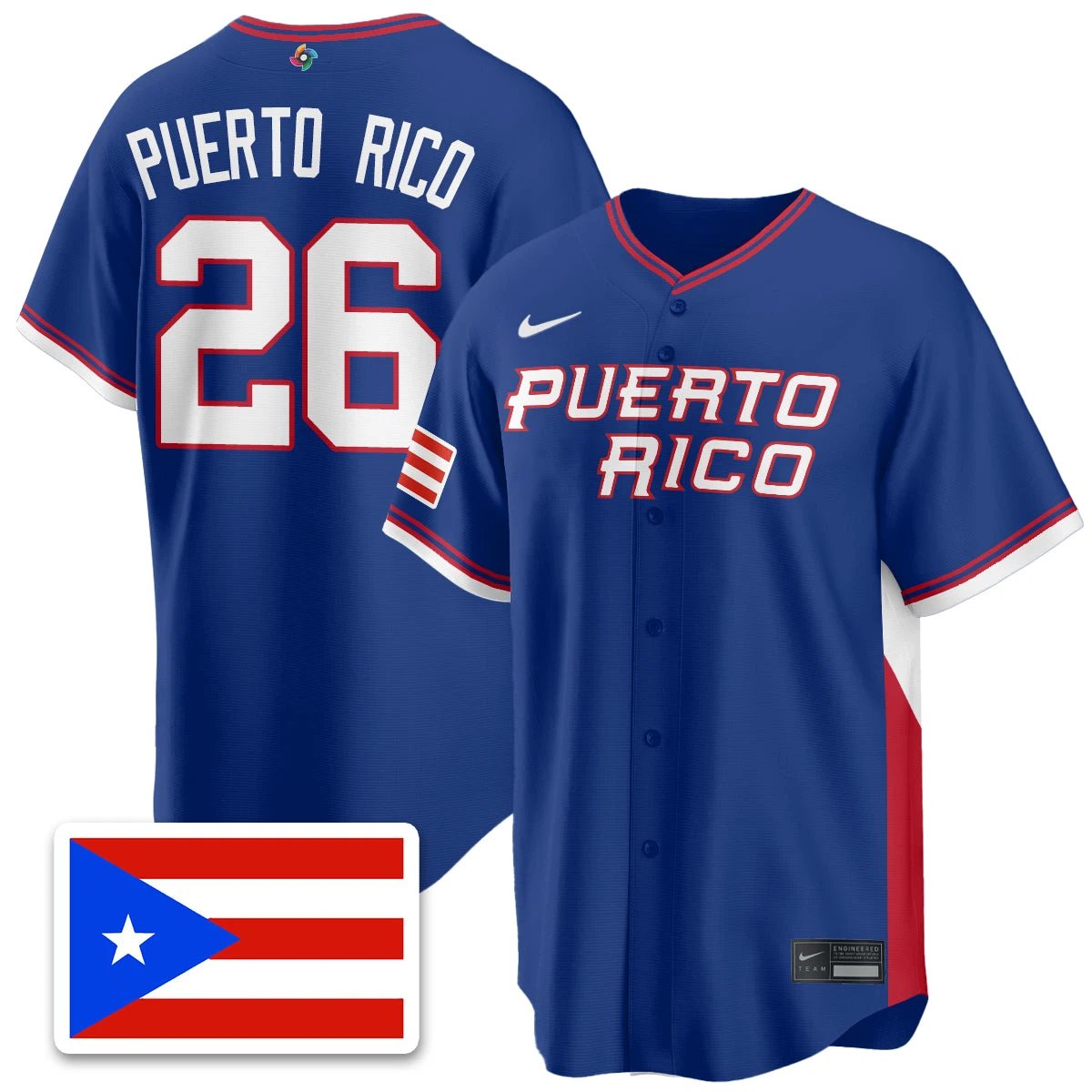 Puerto Rico Baseball 2026 World Baseball Classic Limited Jersey - All Stitched by Puerto Rico