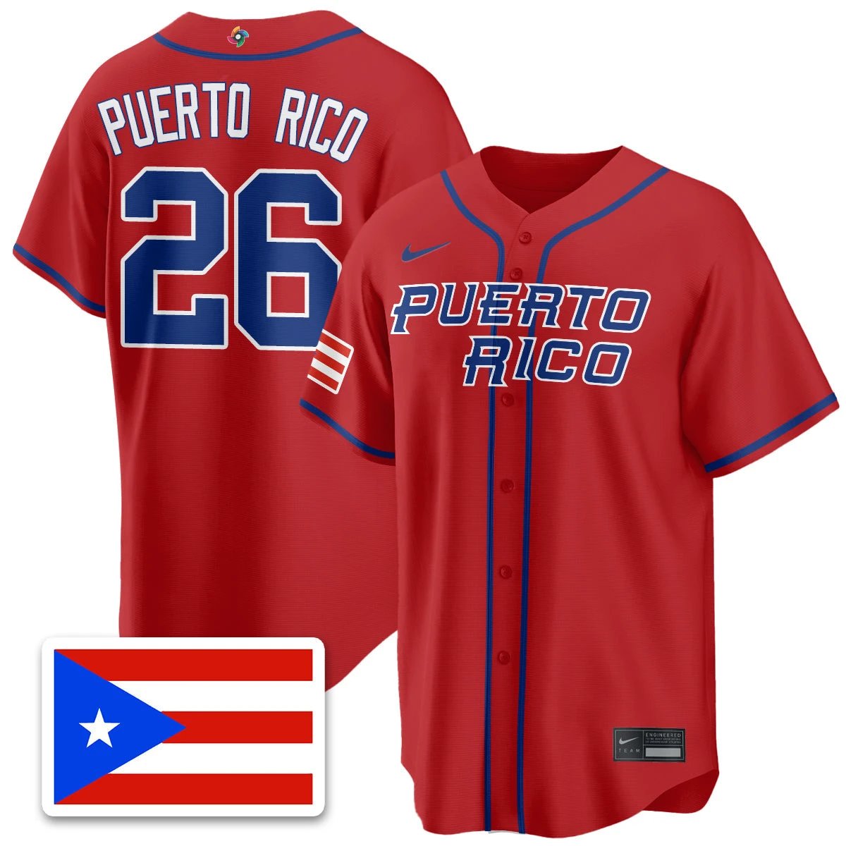 Puerto Rico Baseball 2026 World Baseball Classic Limited Jersey - All Stitched by Puerto Rico