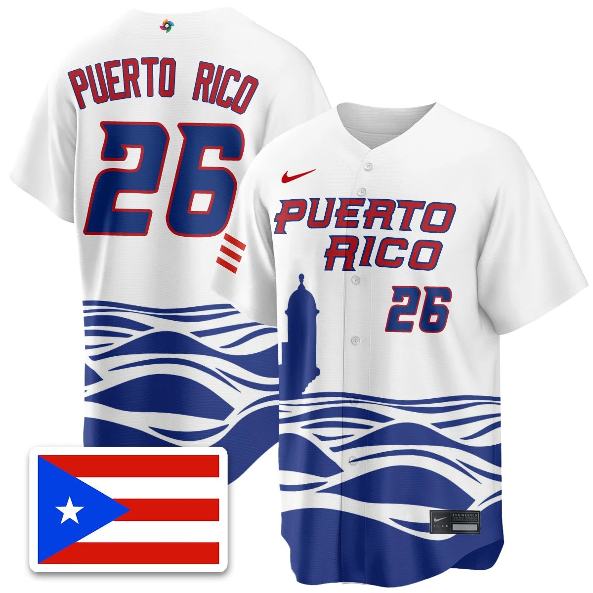 Puerto Rico Baseball 2026 World Baseball Classic Limited Jersey - All Stitched by Puerto Rico