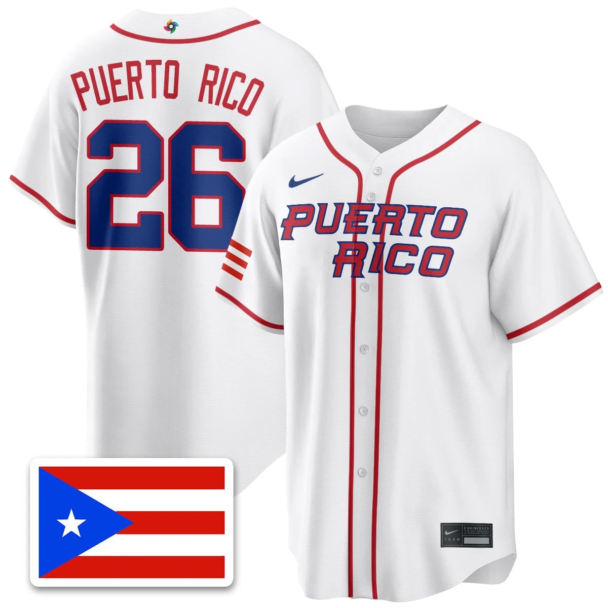 Puerto Rico Baseball 2026 World Baseball Classic Limited Jersey - All Stitched by Puerto Rico