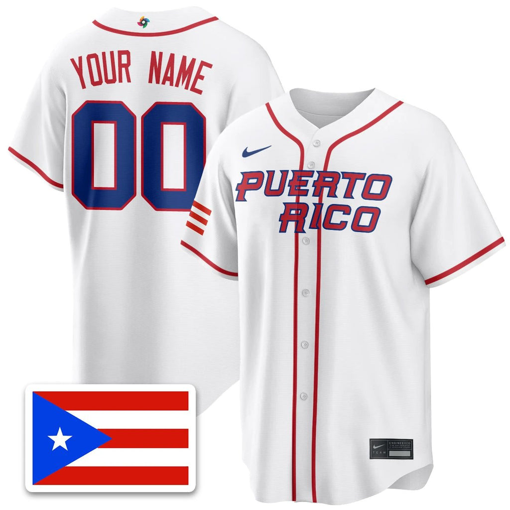 Custom Puerto Rico Baseball 2026 World Baseball Classic Limited Jersey - All Stitched by Puerto Rico